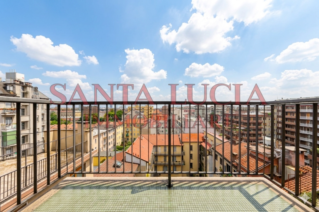 Attico con vista mozzafiato sullo skyline di Milano e alpi - Via Giacomo Boni 29 - Santa Lucia Immobiliare