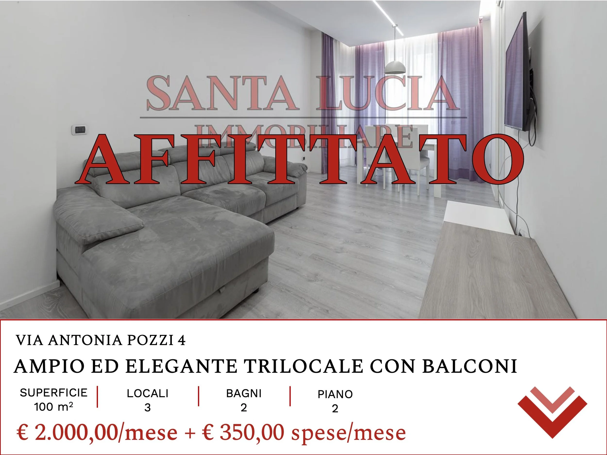 AFFITTATO VIA ANTONIA POZZI 4