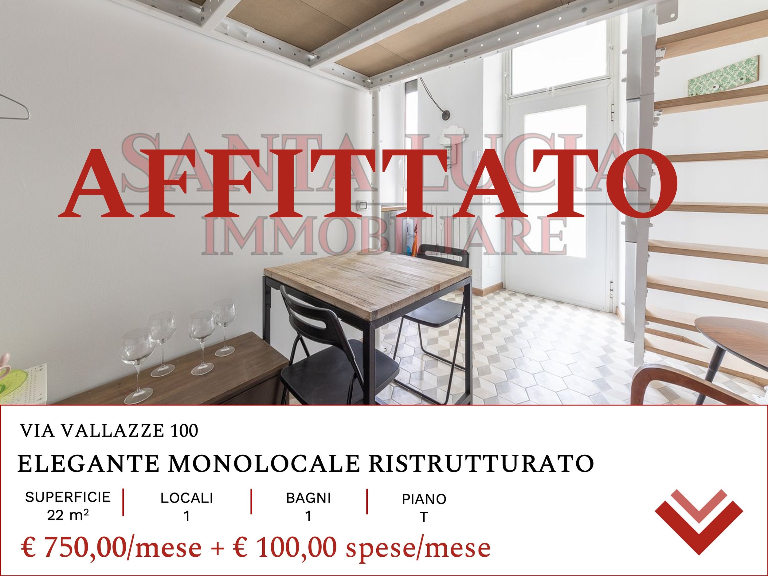 AFFITTATO VIA VALLAZZE 100 MONOLOCALE