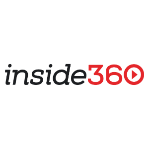 Logo mit der Aufschrift 'inside 360', wobei 'inside' in schwarzer Schrift und '360' in roter Schrift mit einem Wiedergabesymbol ist.