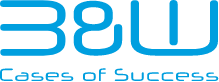Logo mit blauer Schrift '38w' und dem Slogan 'Cases of success'
