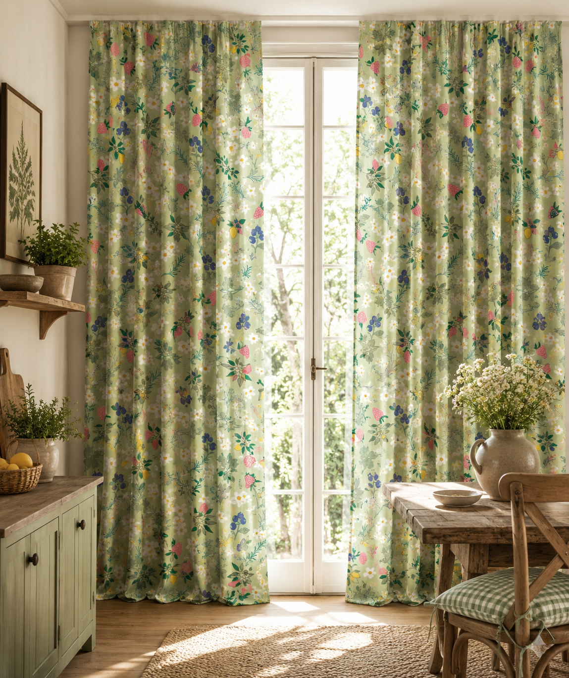 Kitchen Garden on Curtains