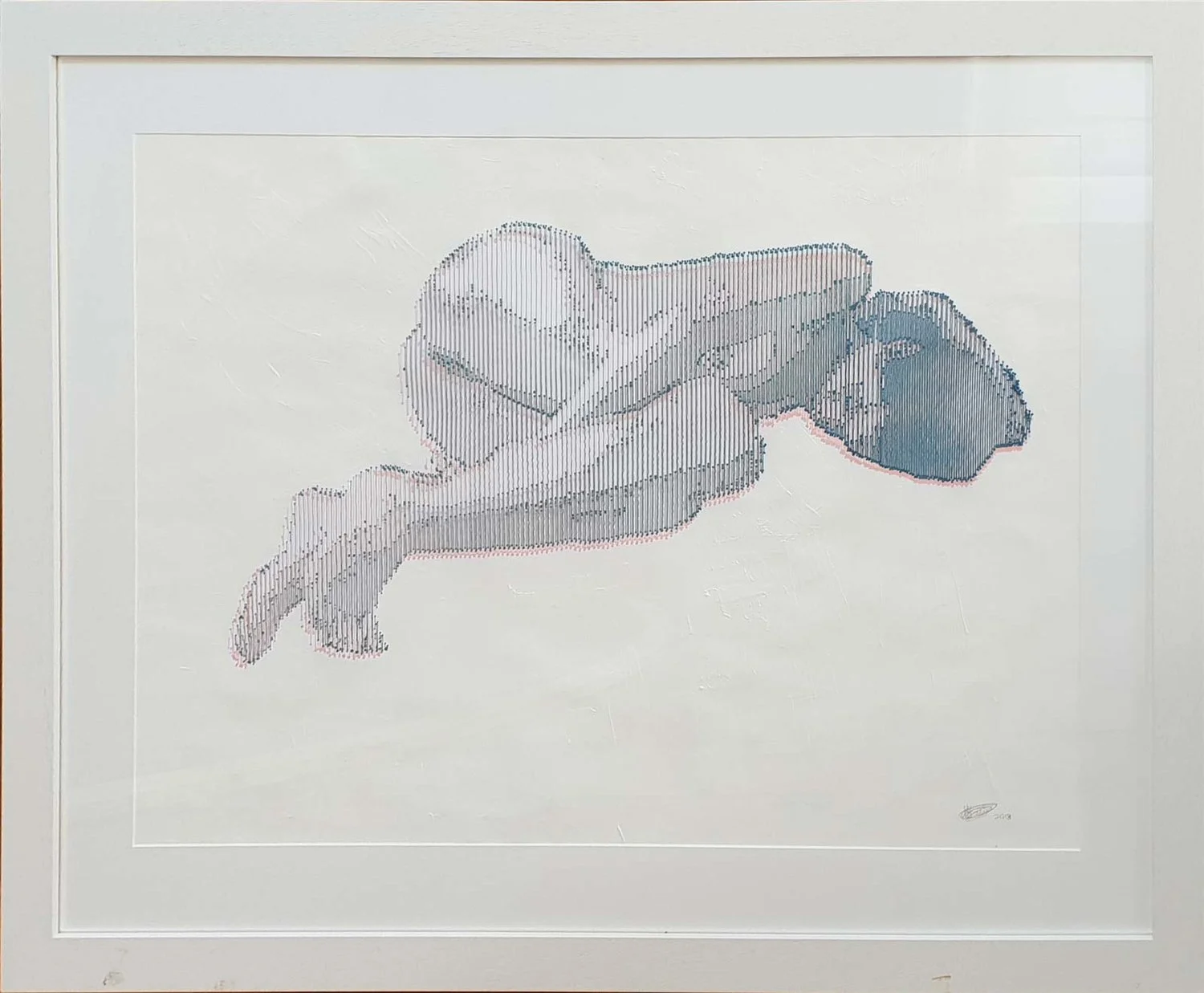 Glyndebourne Afternoon (2018) — ink polargraph and acrylic on paper, by Jonty Hurwitz