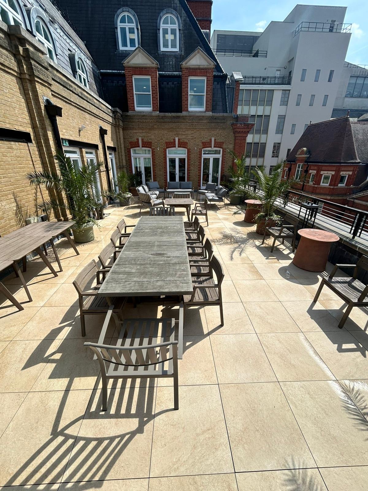 Pressure washing a large terrace for a commercial client in Chelsea
