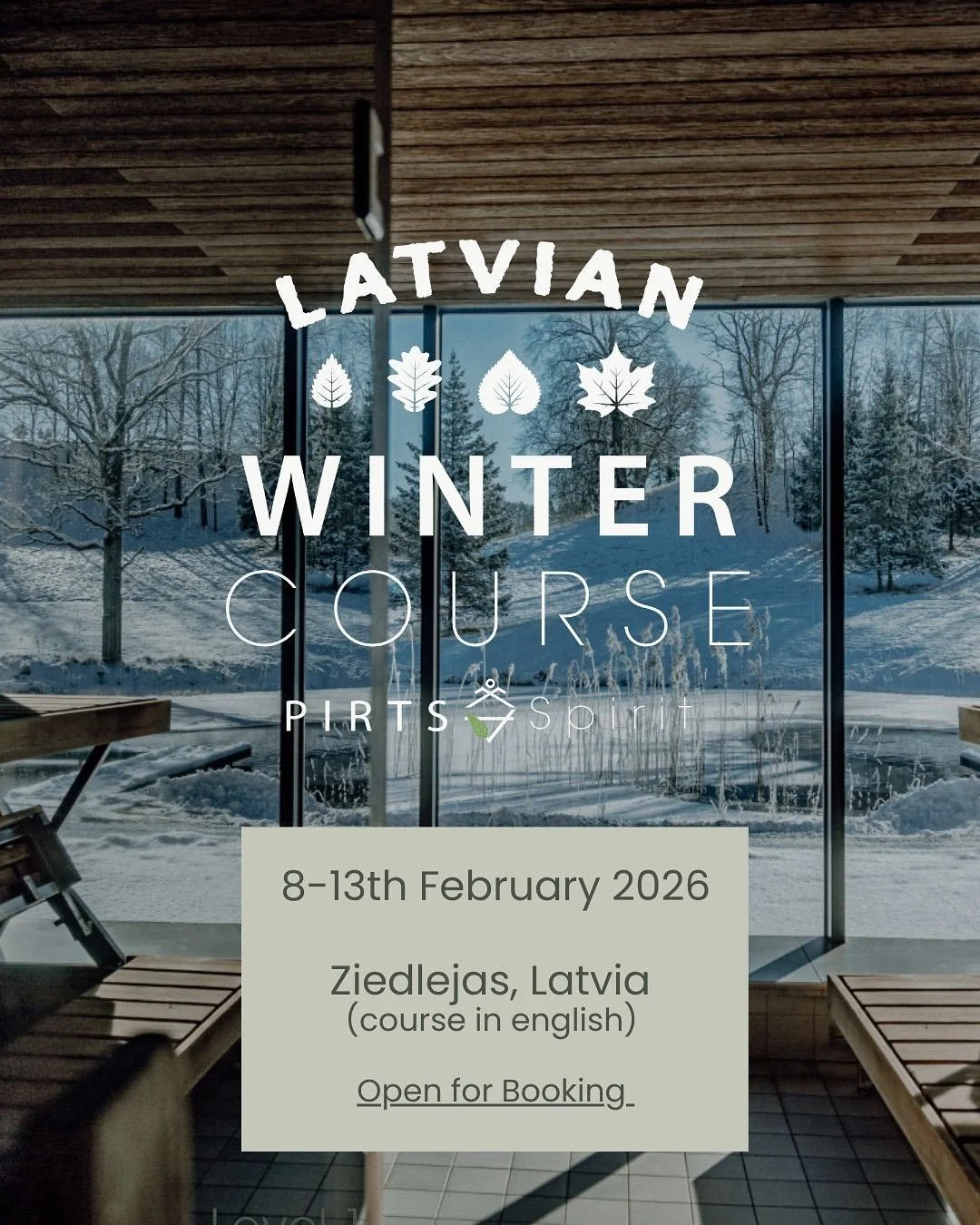 We have exciting news!

The date for the next Level 1 Latvian treatment education is out 🤍 we can&rsquo;t wait to see you there! 

❄️8-13th February 2026❄️ 

Learn the Level 1 Air Pirts Spirit Treatment whilst fully immersing yourself in Latvian tra