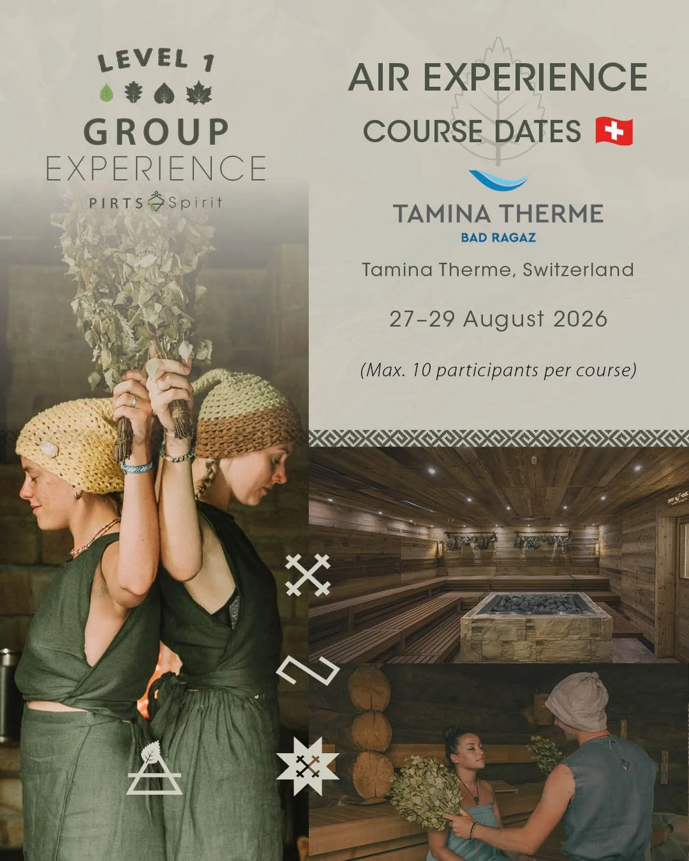 Back to where it all began&hellip; @taminatherme Switzerland.

From 27&ndash;29 August, Pirts Spirit will give the very first Pirts Spirit Group Education at Tamina Therme, Switzerland, open for anyone to book who feels the calling to learn how to gu