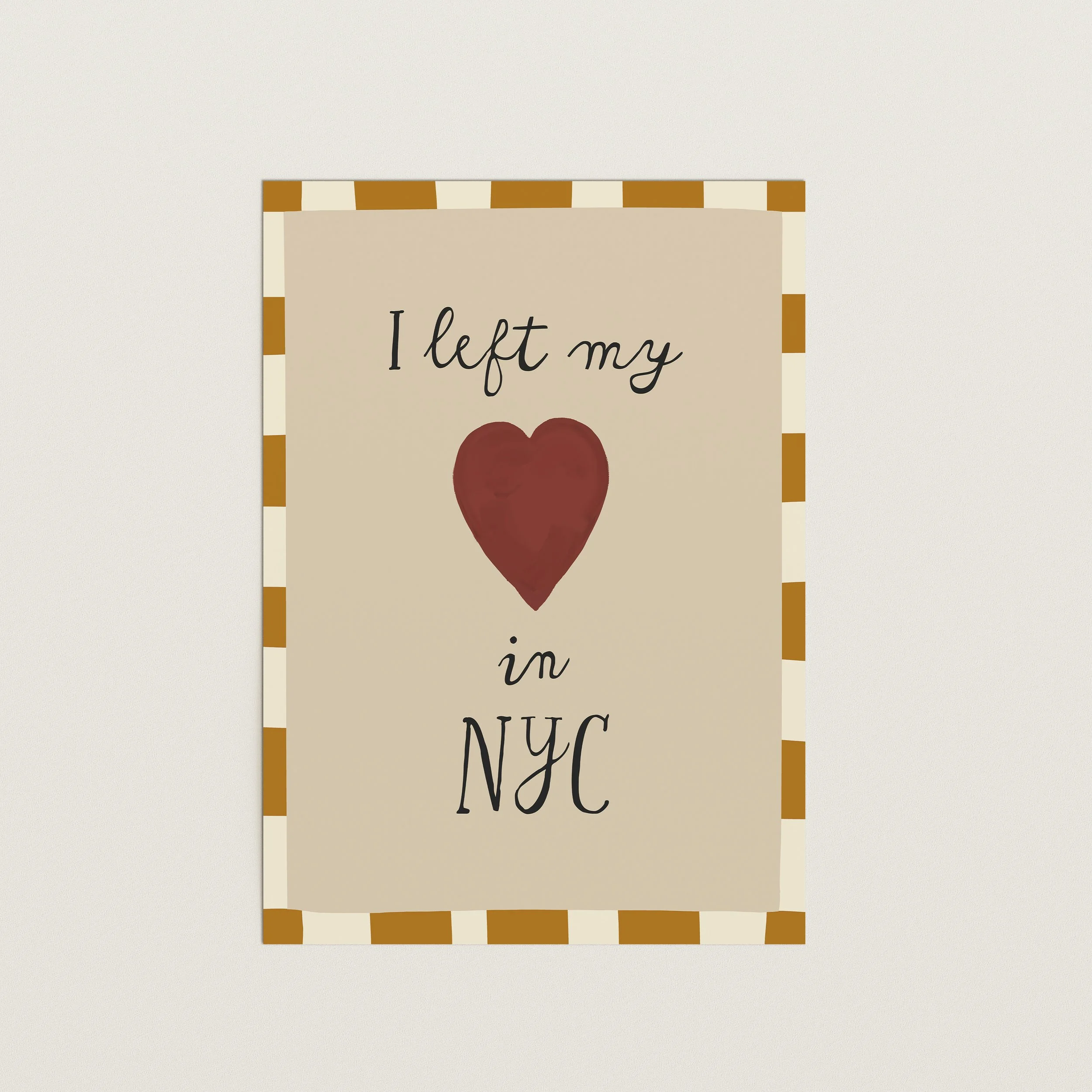 Personalised 'I Left My Heart In' Travel Print