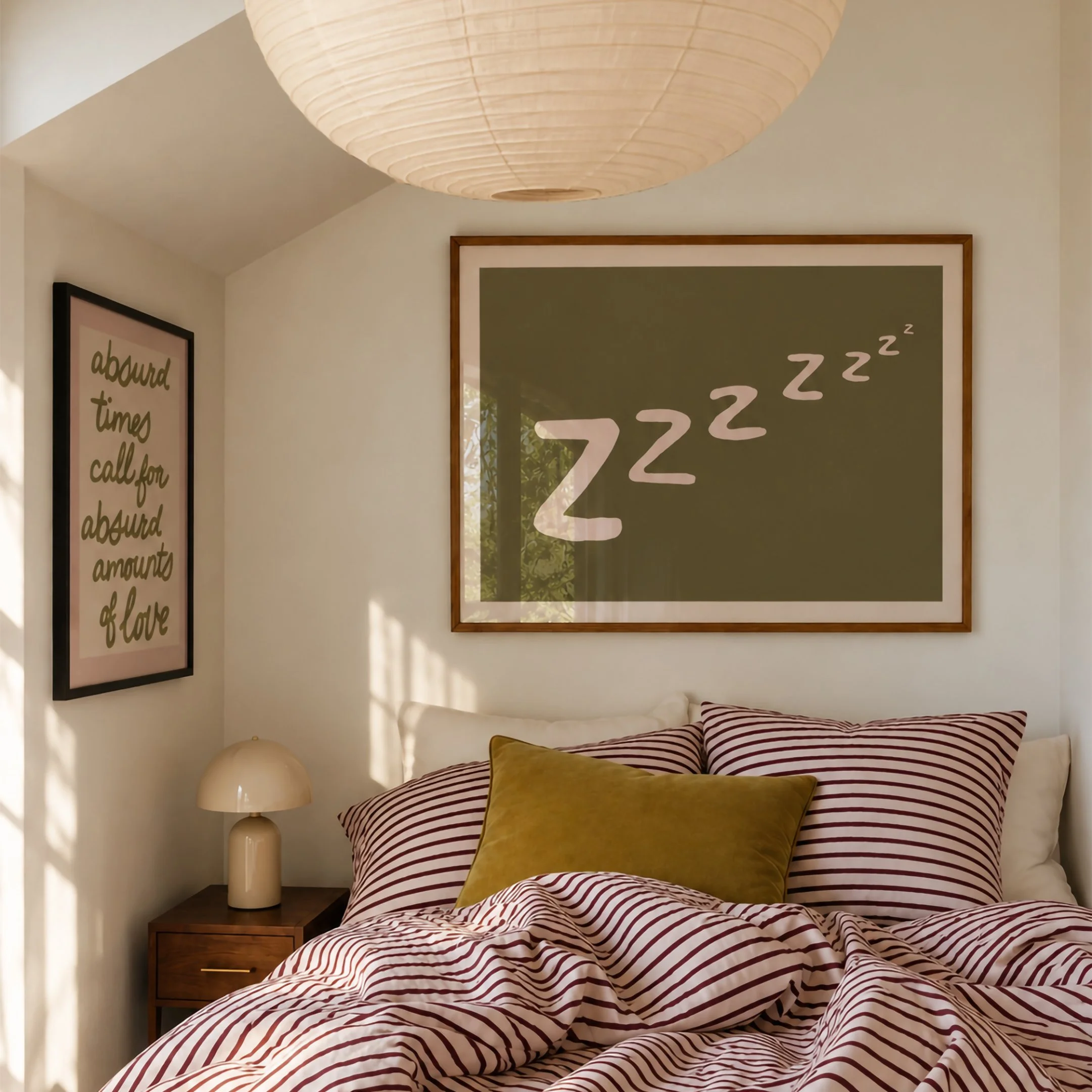 over bed art print cosy zzz burgundy sheets.jpg