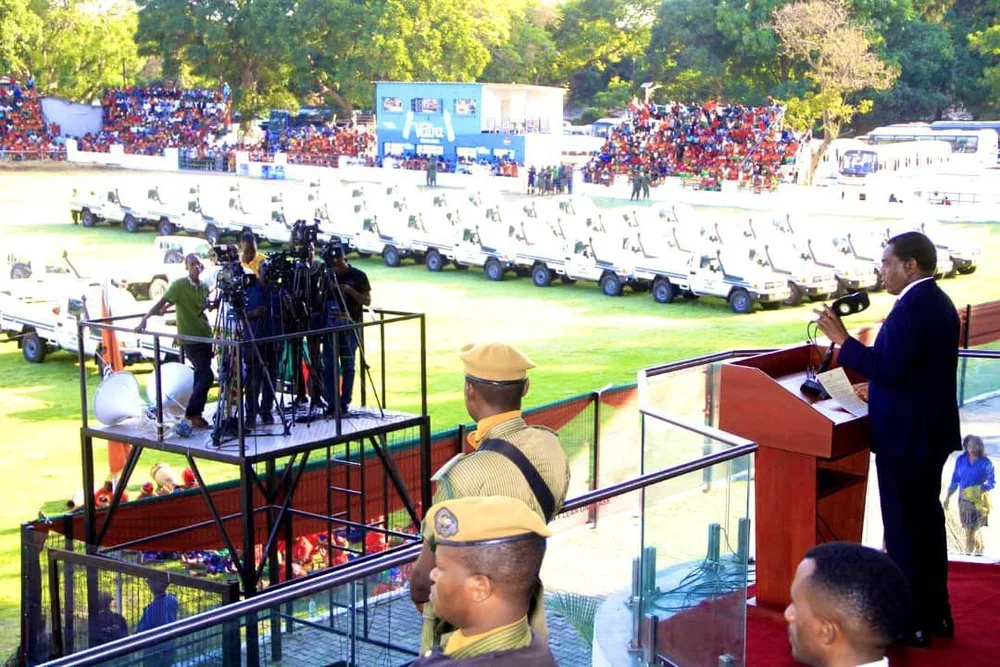 Cdf Cops President Hichilema Delivers 156 Police Cars Funded By CDF To Lusaka ...