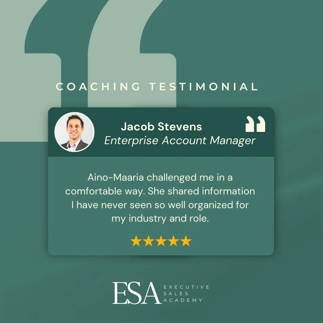 Sales Coaching testimonial