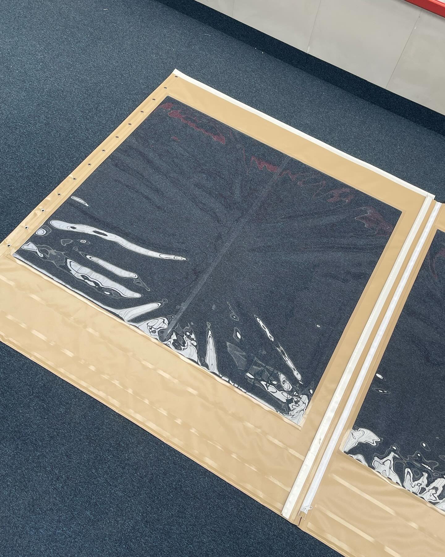 Bespoke zippable panels manufactured and dispatched this week for a recurring customer designed specifically to fit their custom built structure.