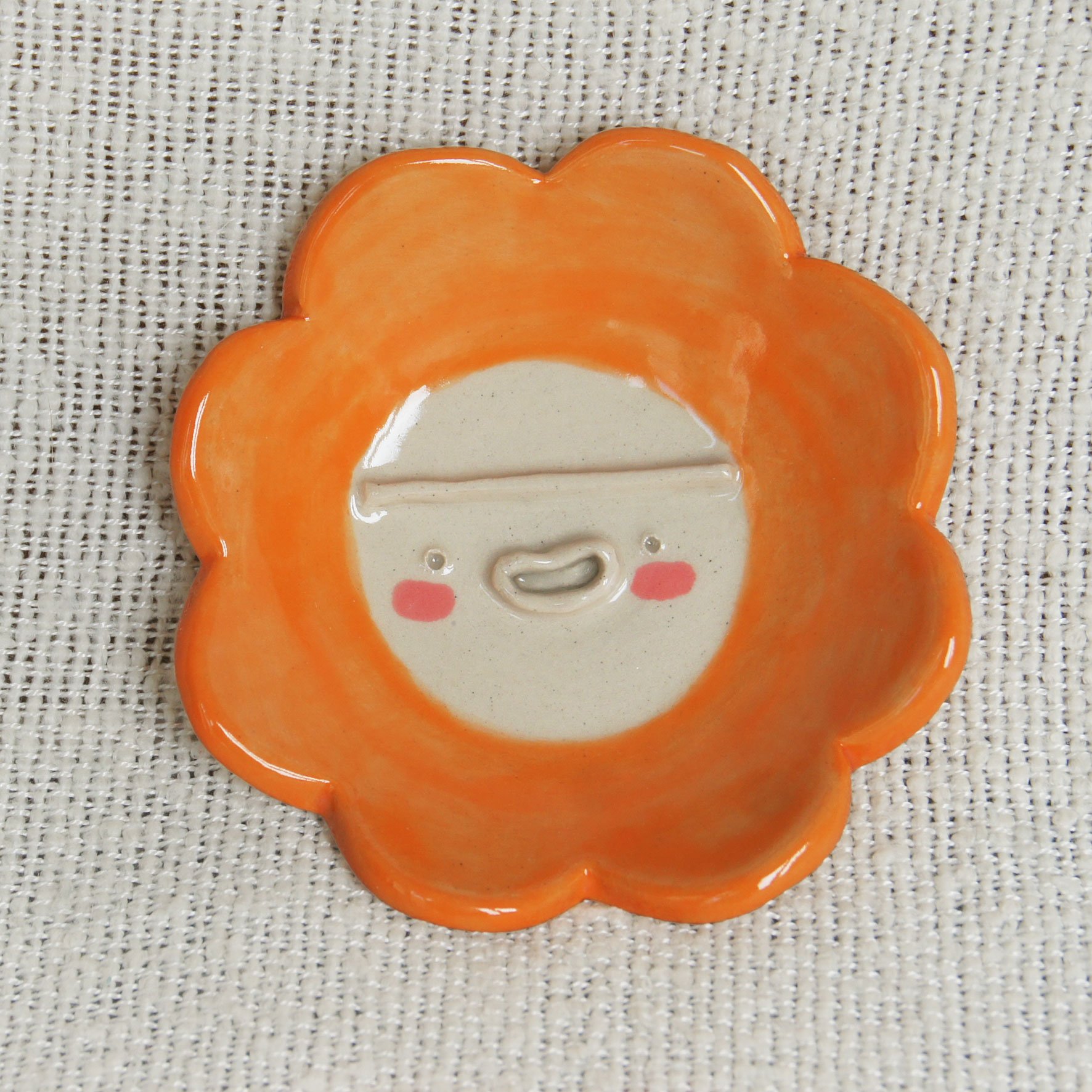 Small Orange Petal Dish
