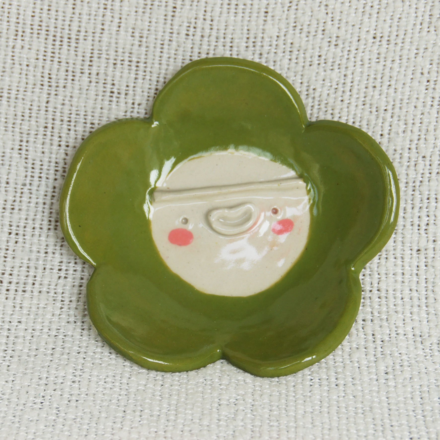 Small Green Petal Dish