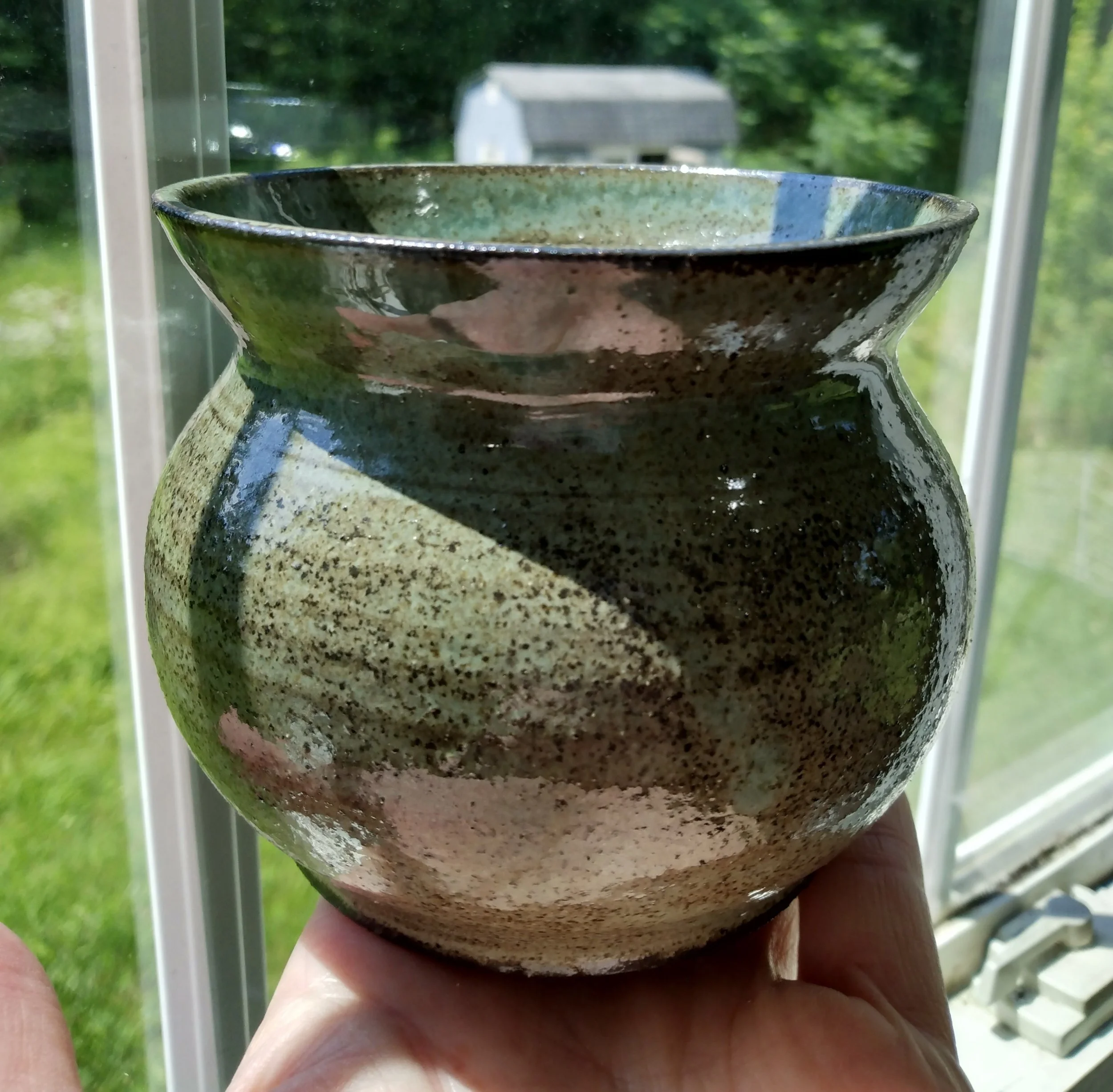 Jade on black clay vessel, 2025
