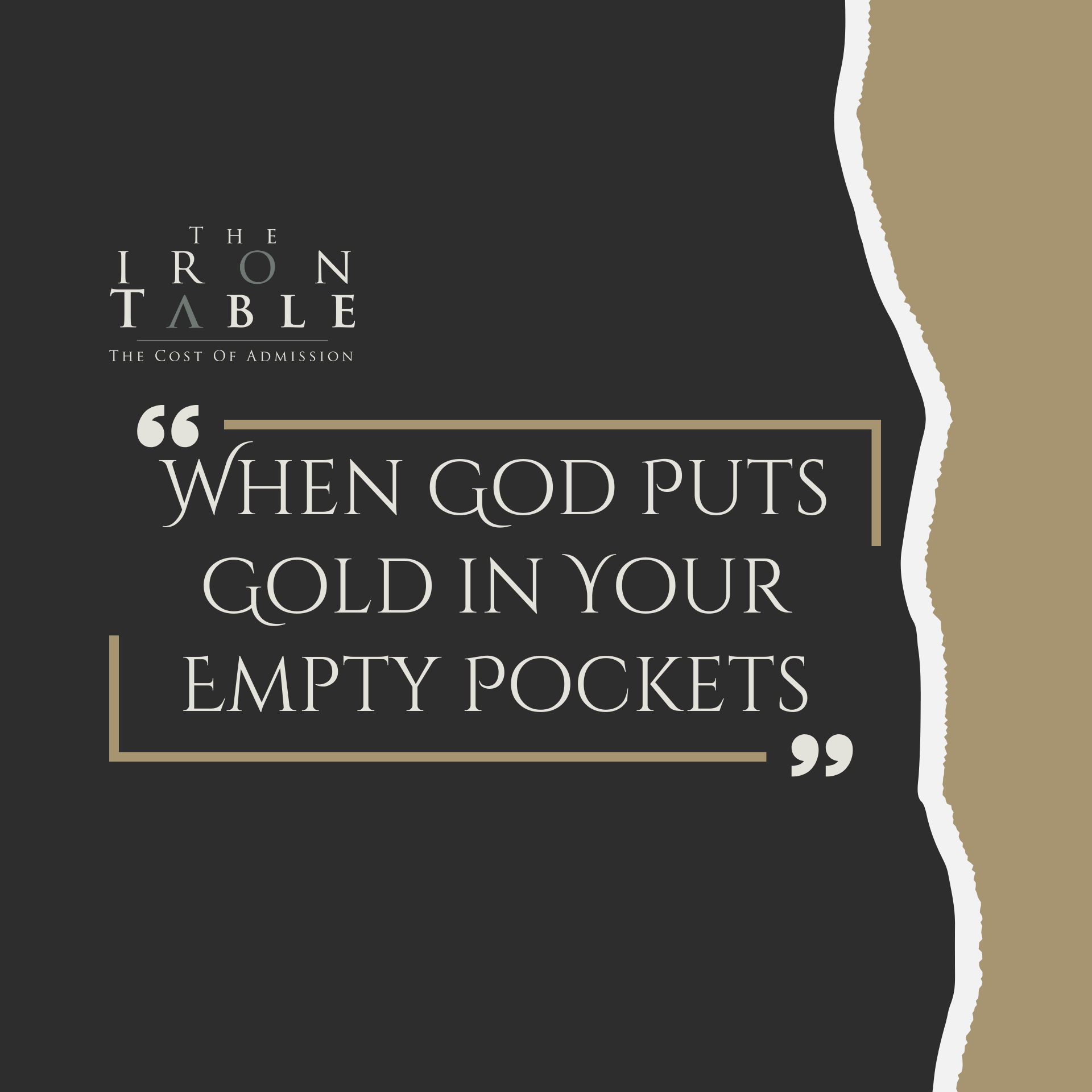 When God Puts Gold in Your Empty Pockets