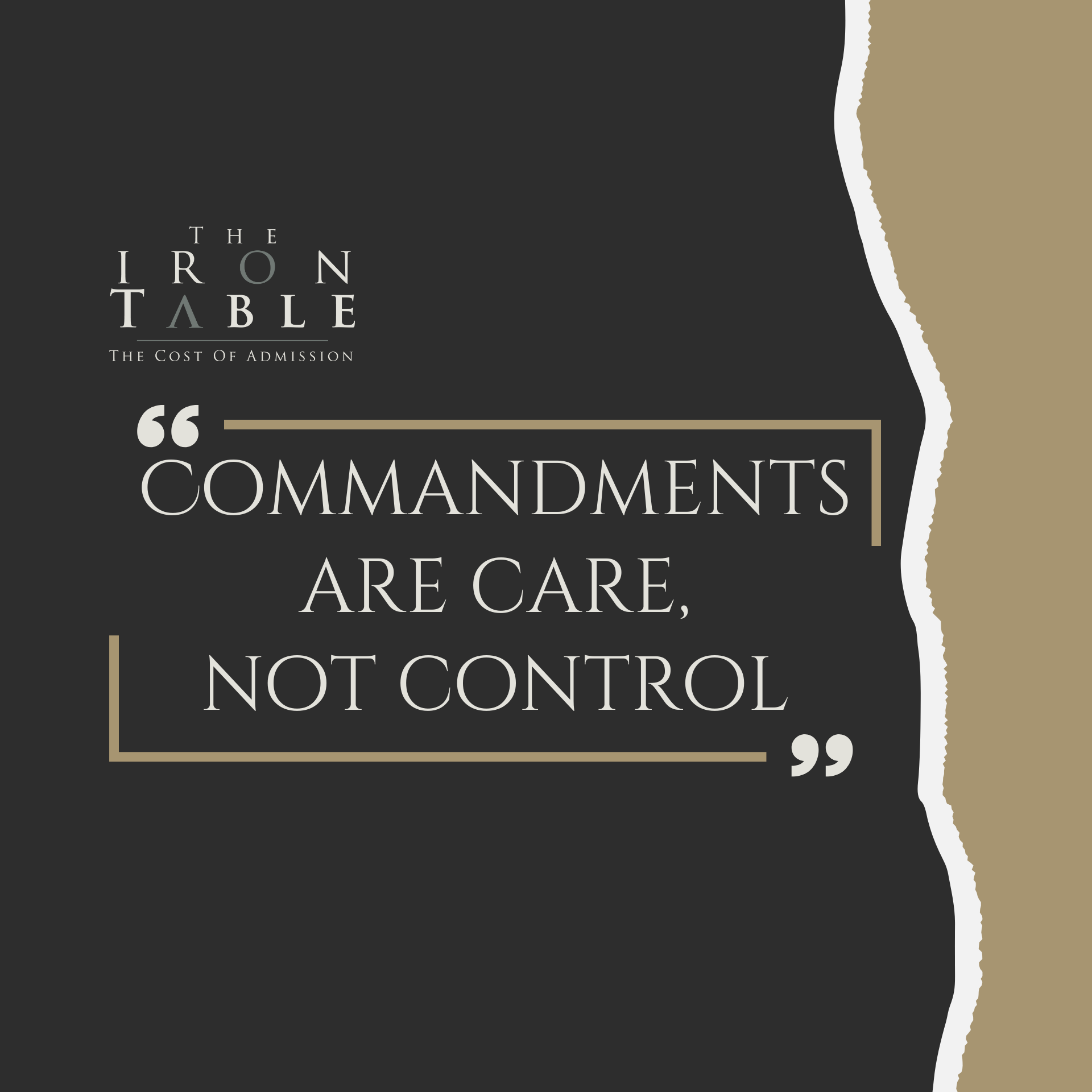 Commandments are care, not control