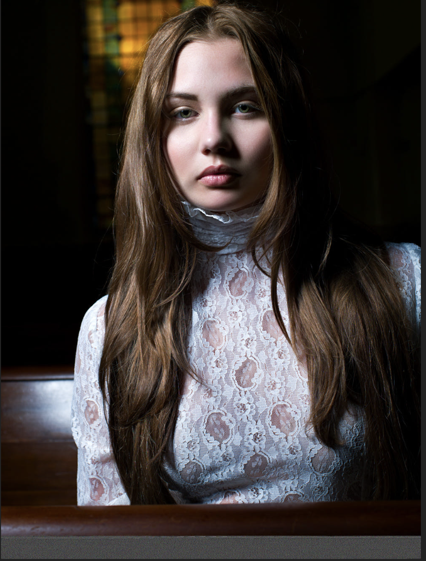 Portrait portraying the innocence of a young female model