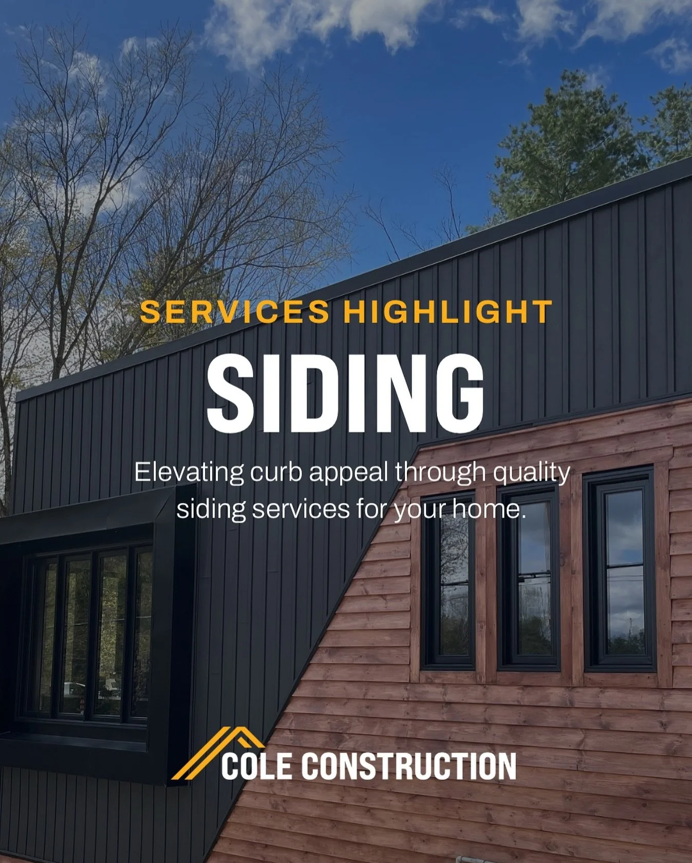 Transform your home with our expert siding services! We&rsquo;re well-versed in a variety of siding products and here to help bring your dream exterior to life. ✨