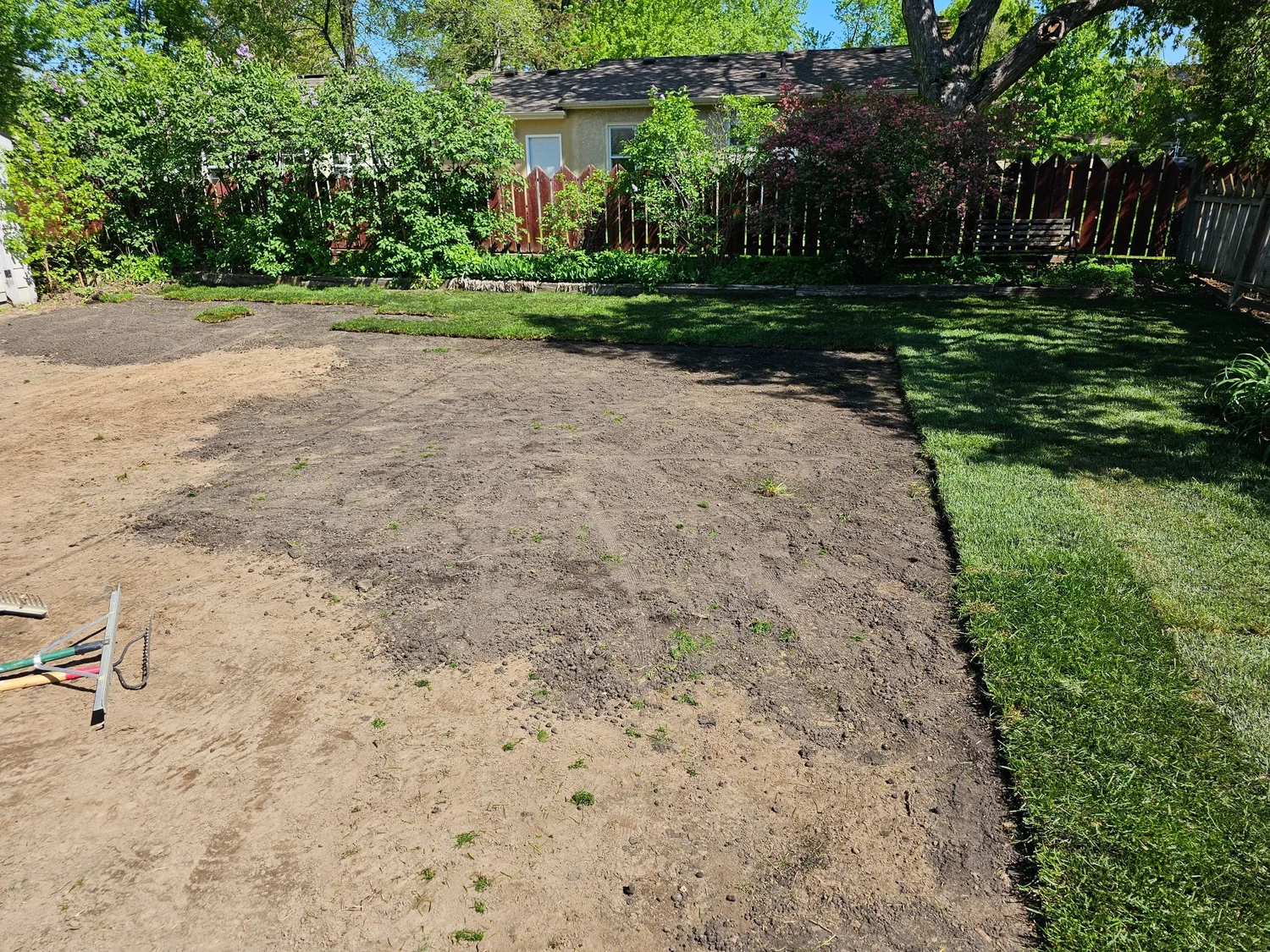 Backyard regrade excavation during — Arden Hills MN — Heritage Outdoors 2023
