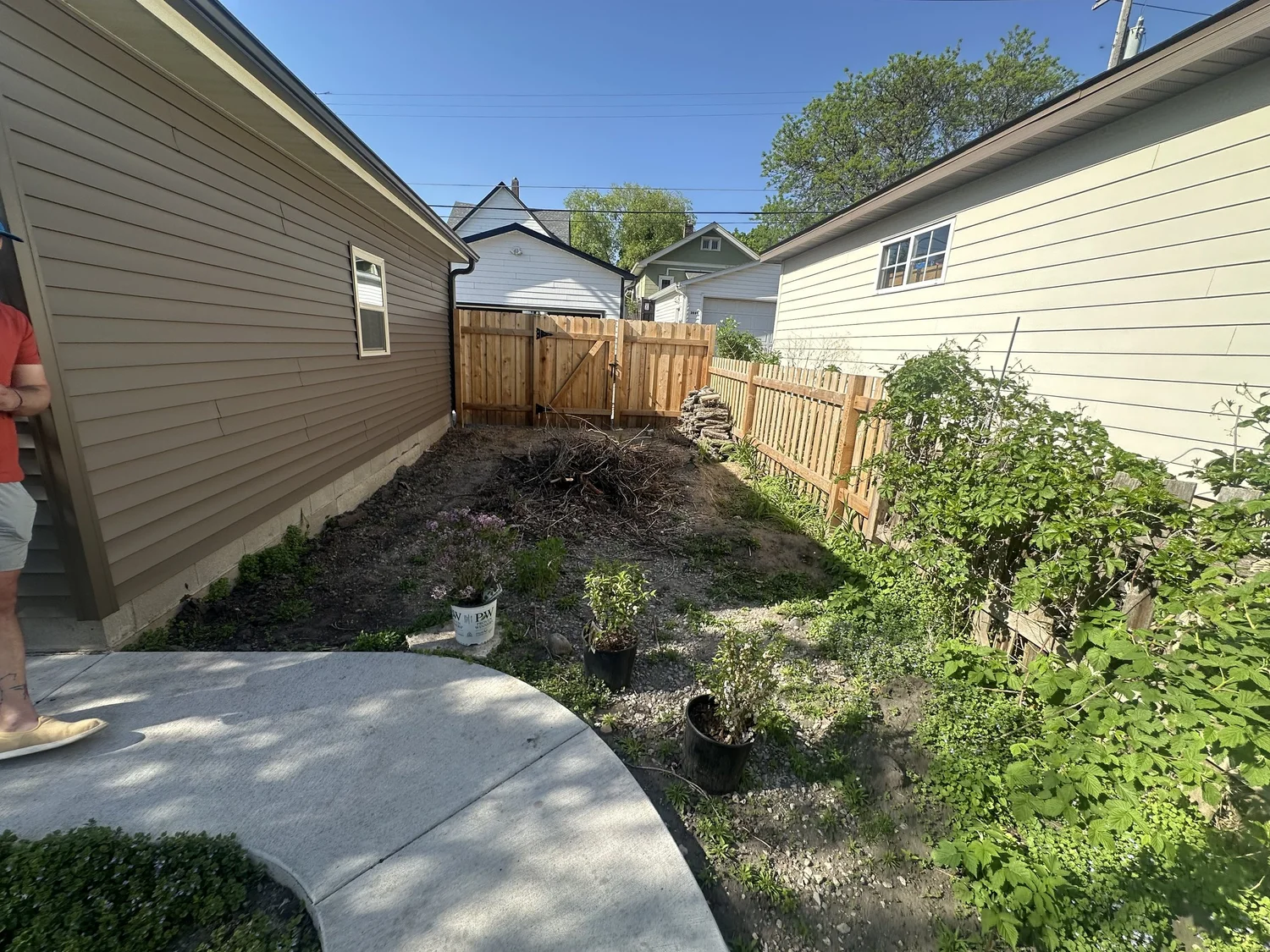 Backyard bare dirt low grade alongside new garage before patio install — Mac-Groveland Saint Paul MN — Heritage Outdoors 2025