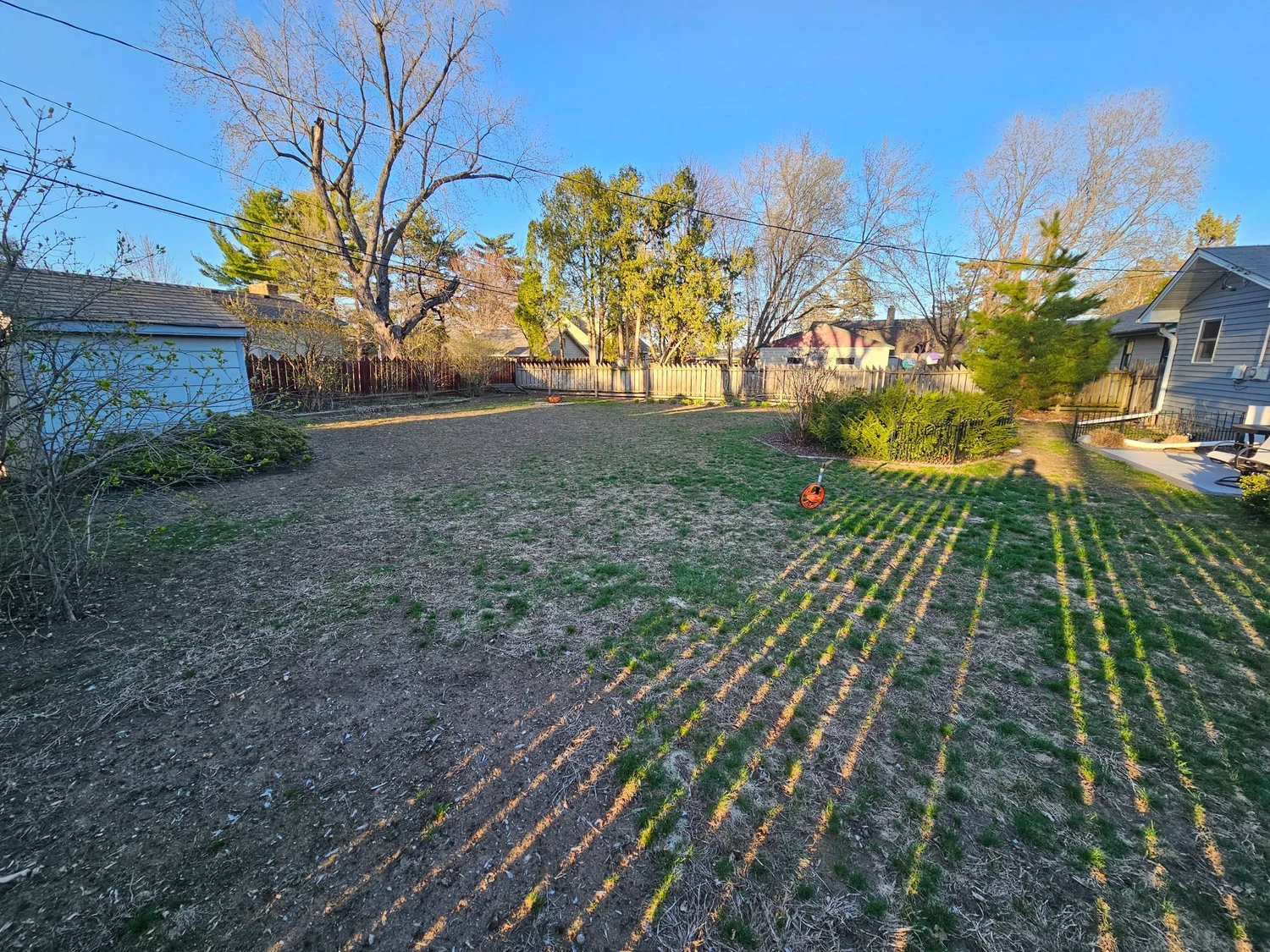 Failed hydroseed bare backyard wide view — Arden Hills MN — Heritage Outdoors 2023