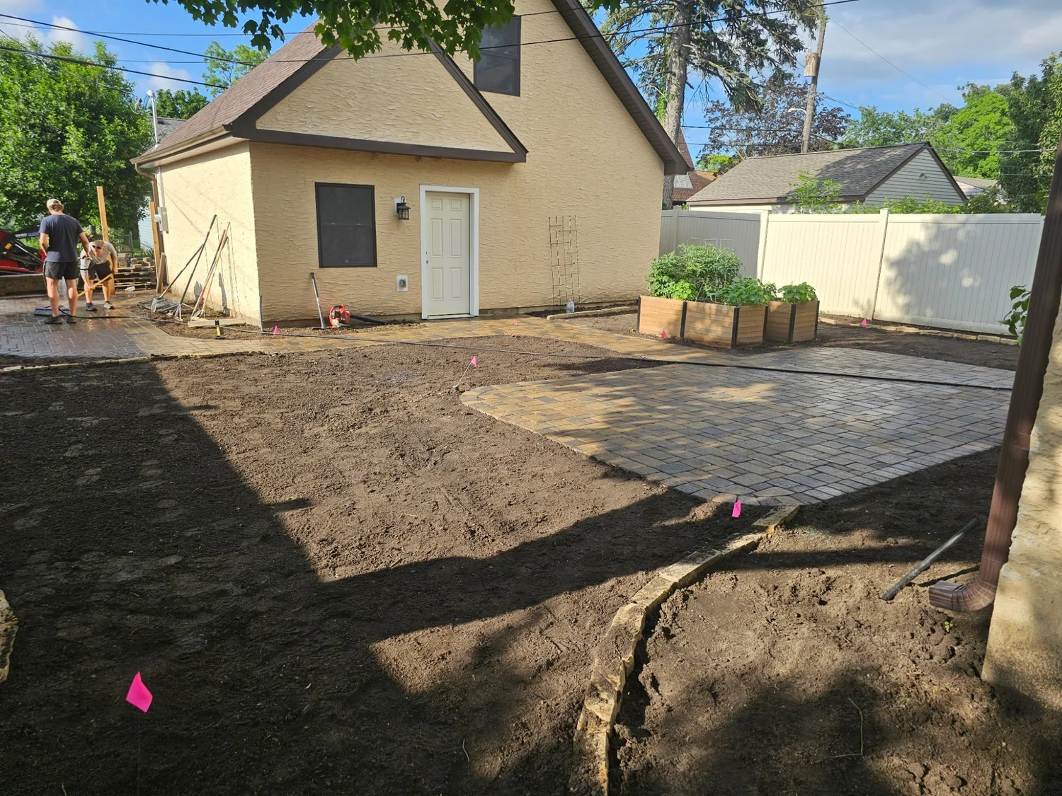 Willow Creek Cobblestone patio during progress — Como Park Saint Paul MN — Heritage Outdoors 2025