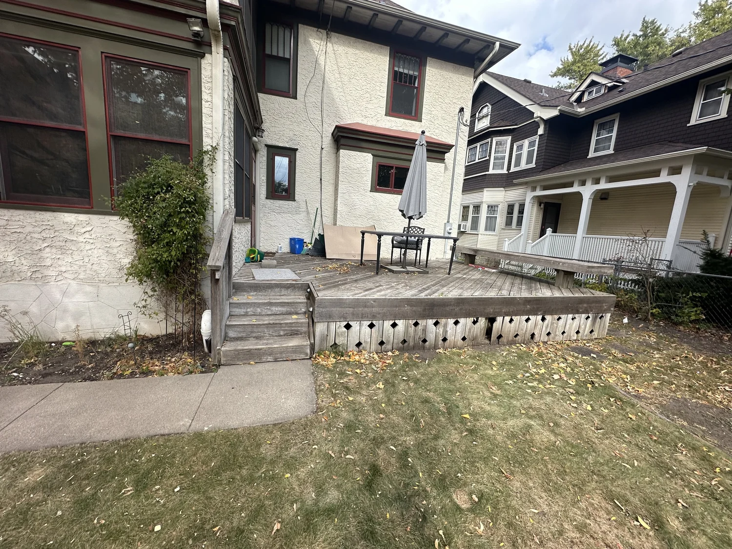 Old deck removed yard before raised patio installation — Summit Hill Saint Paul MN — Heritage Outdoors 2024