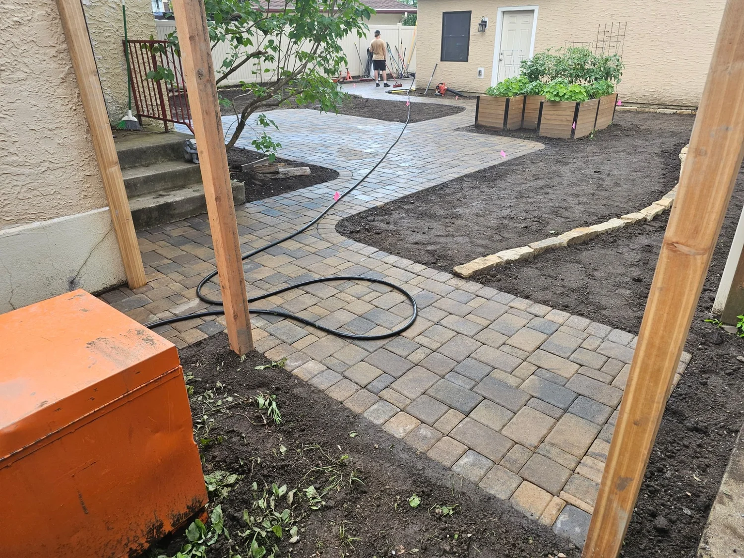 Willow Creek Cobblestone walkway and patio taking shape — Como Park Saint Paul MN — Heritage Outdoors 2025