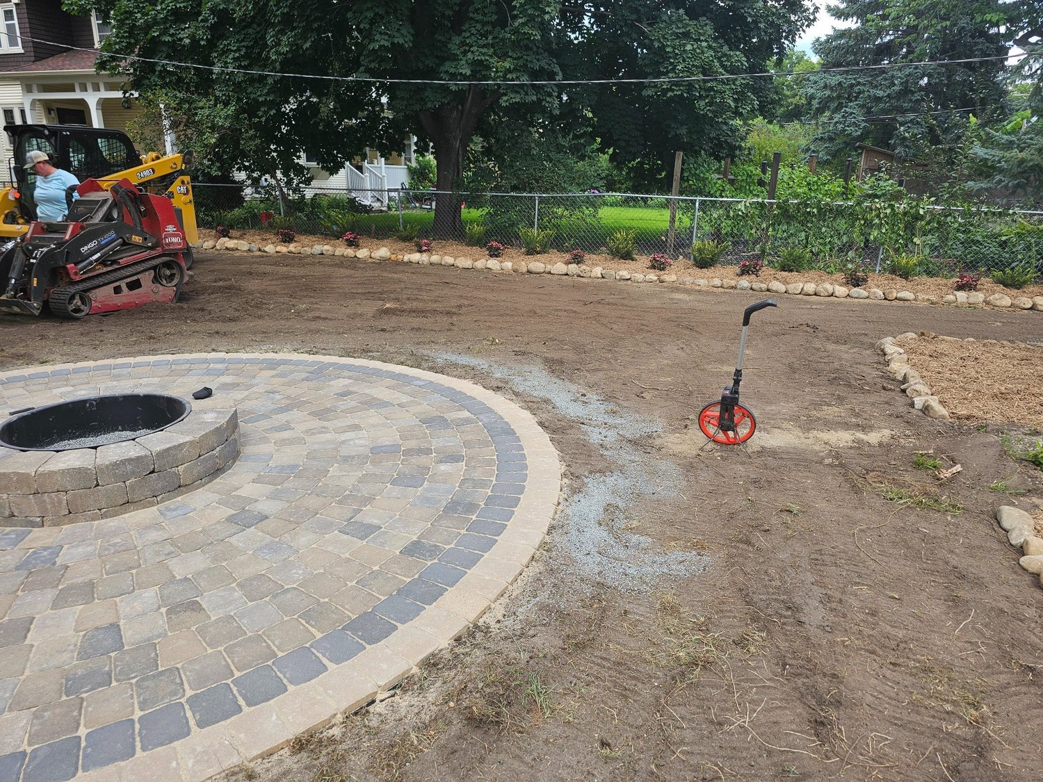 Firepit patio and garden beds grading in progress — Summit Hill Saint Paul MN — Heritage Outdoors 2025
