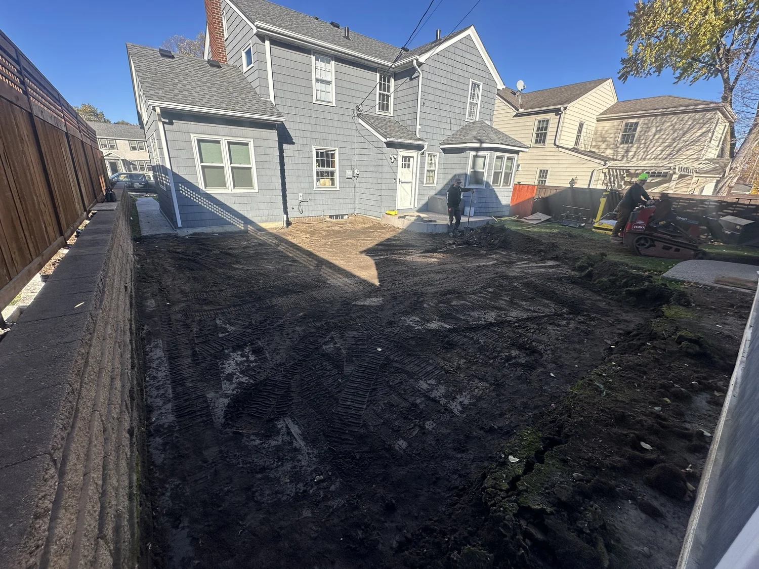 Excavation complete — Mac-Groveland Saint Paul paver patio — Heritage Outdoors 2025