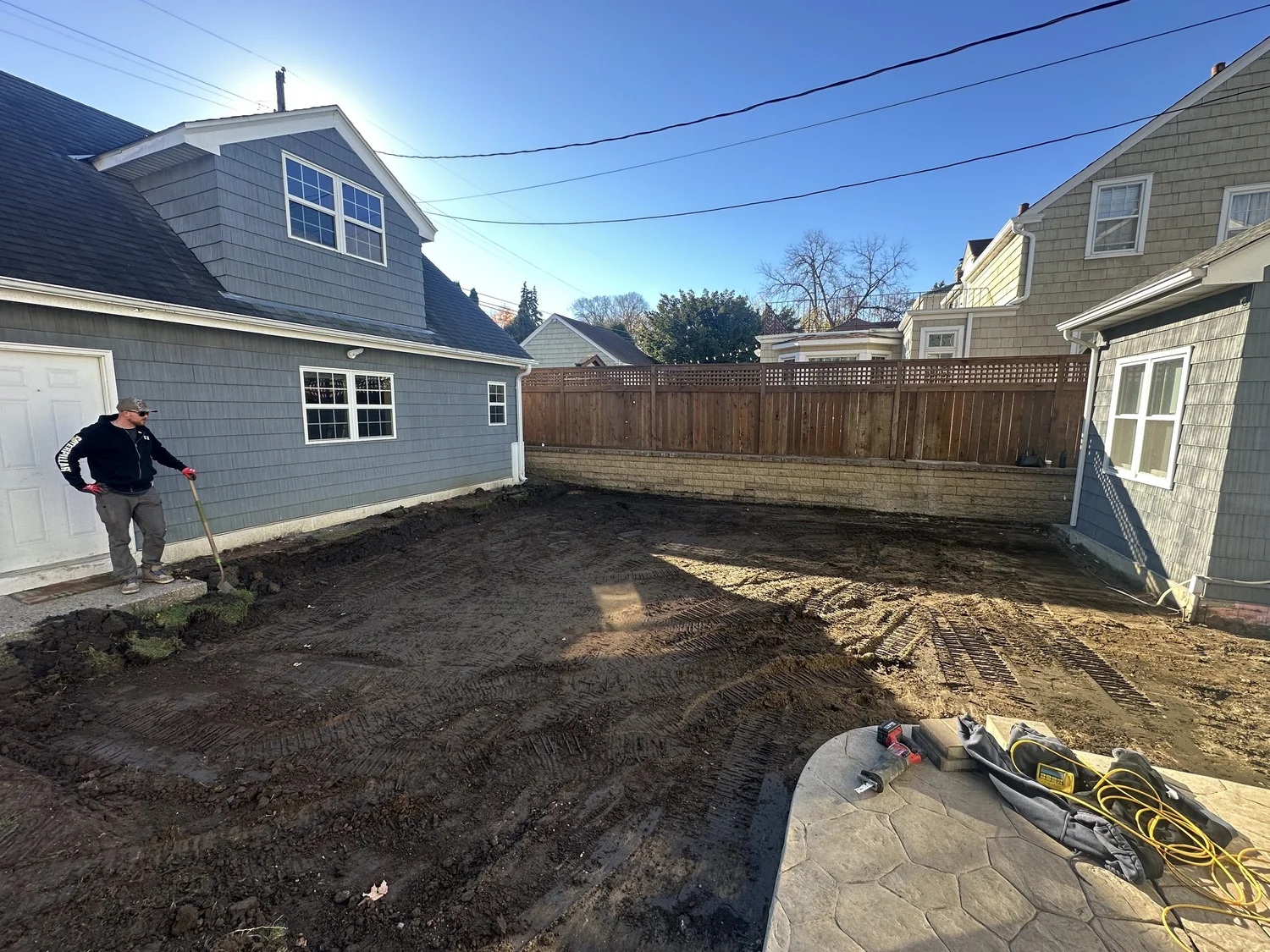 Gravel base prep underway — Mac-Groveland Saint Paul paver patio — Heritage Outdoors 2025