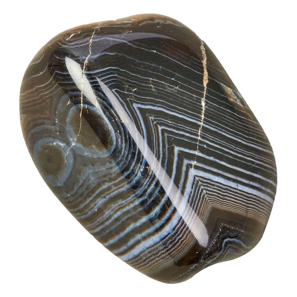 Black Banded Onyx (The Stone of Protection & Strength) Tumblestone- China
