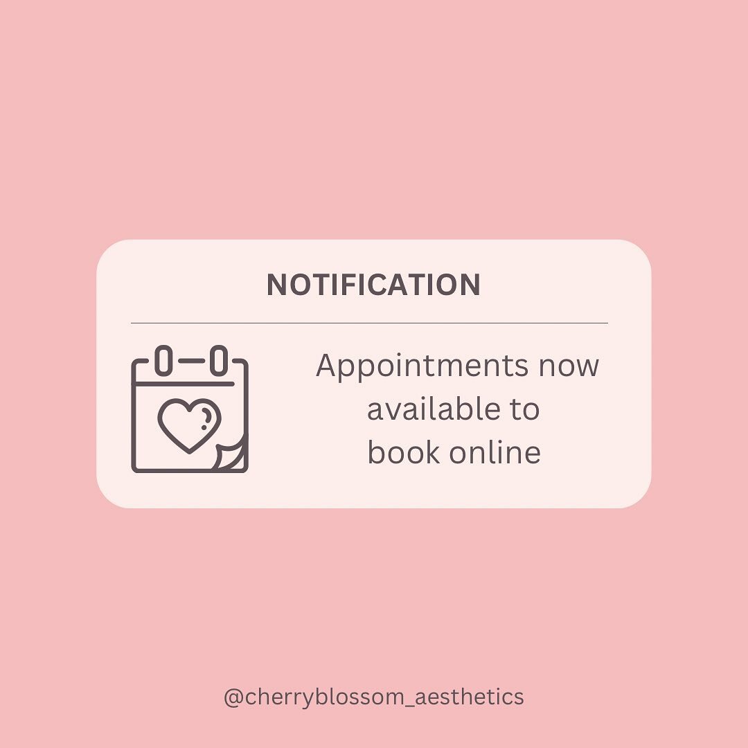 Sharing this again as Instagram removed the previous post! 🫢🙃🧐

📢 You can now book your treatments online.✨

🗓️ Mon, Weds &amp; Fri appointments 
⏰ 9am - 1:45pm
ℹ️ Treatments &amp; prices available to view online
🔗 Click link in bio to book

🌸