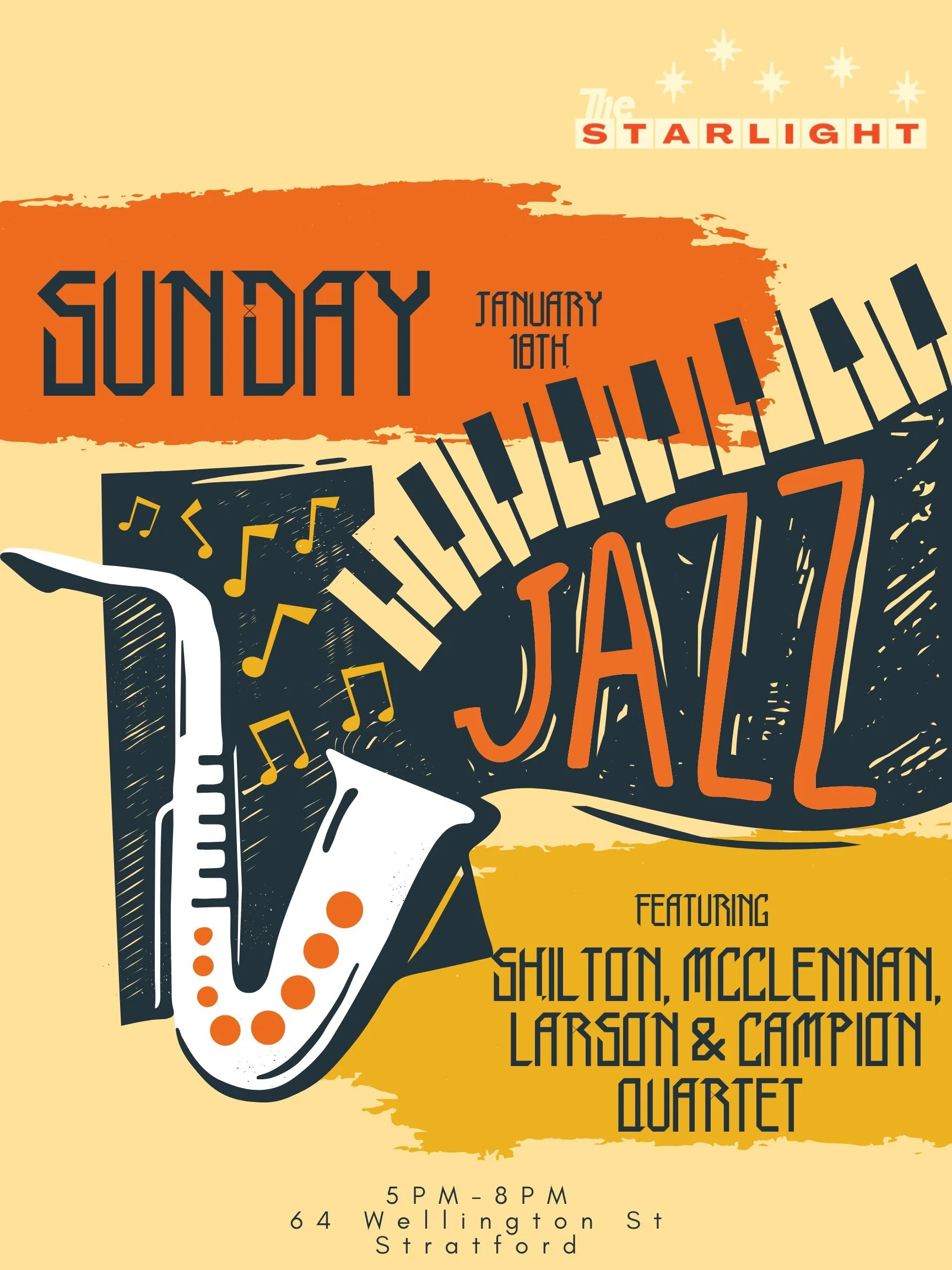 Sunday Jazz @ The Starlight ft Shilton, McClennan, Larson &amp; Campion Quartet