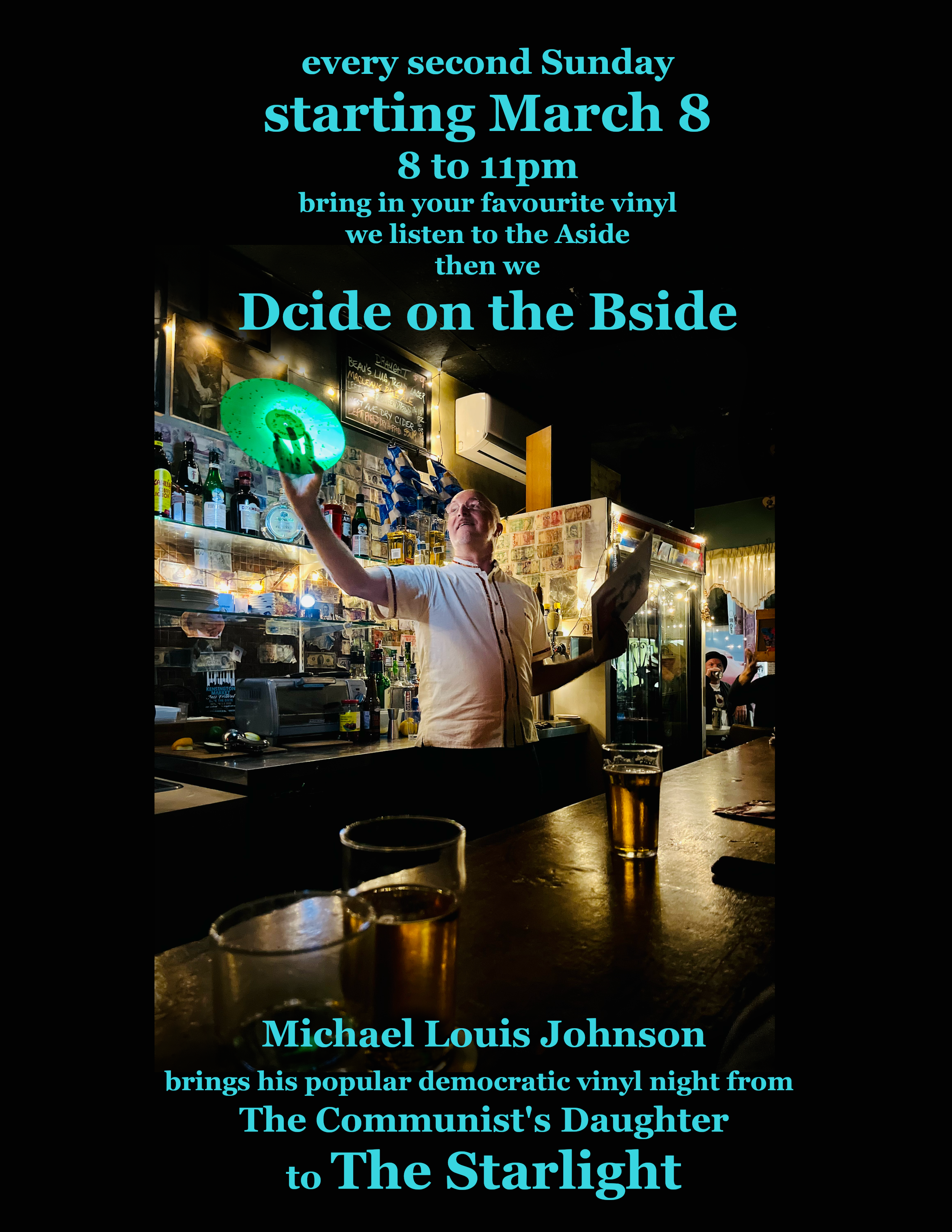 Dcide on the bside: a democratic bring your own vinyl night 