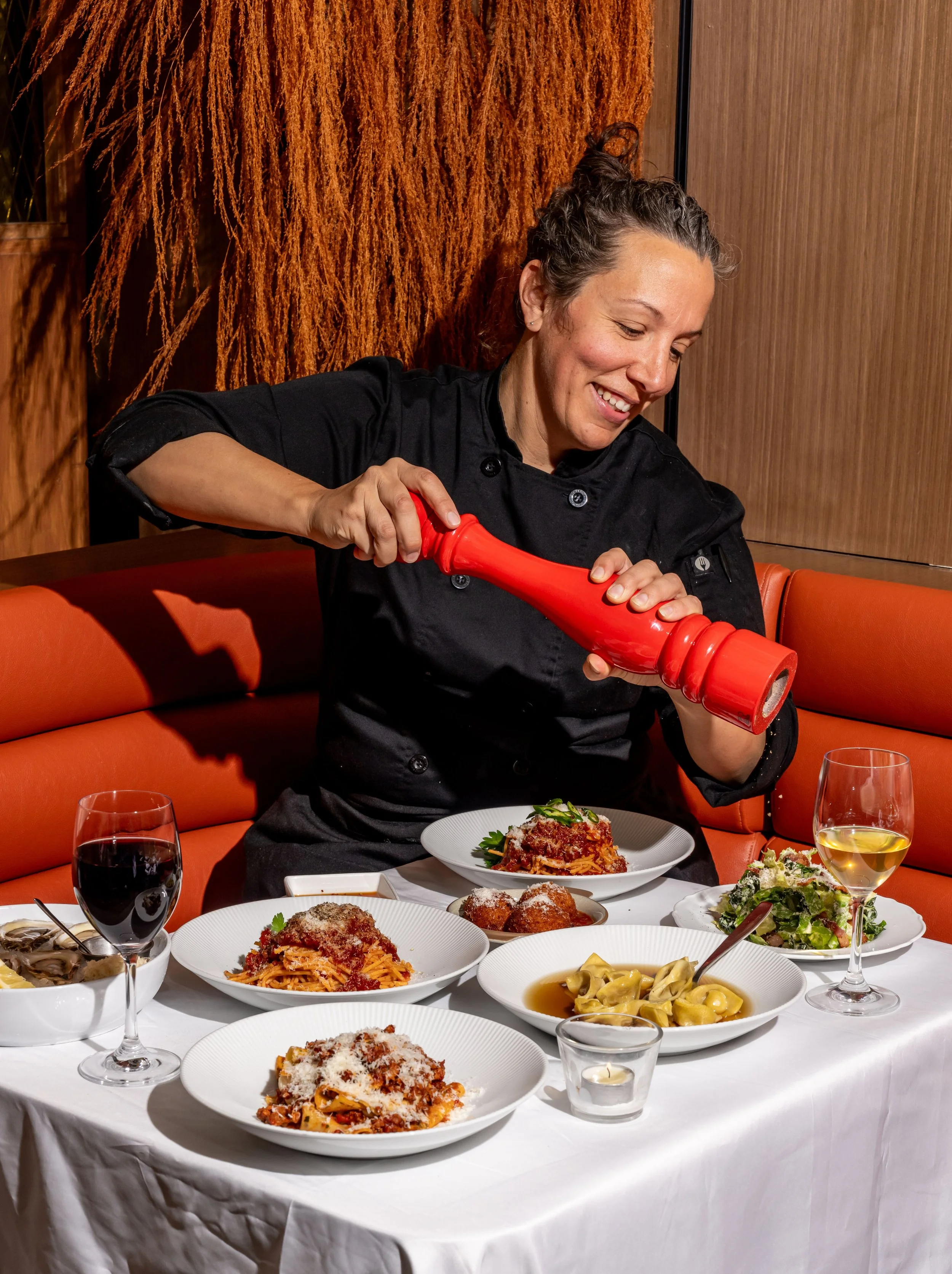 The Starlight chef serving a table