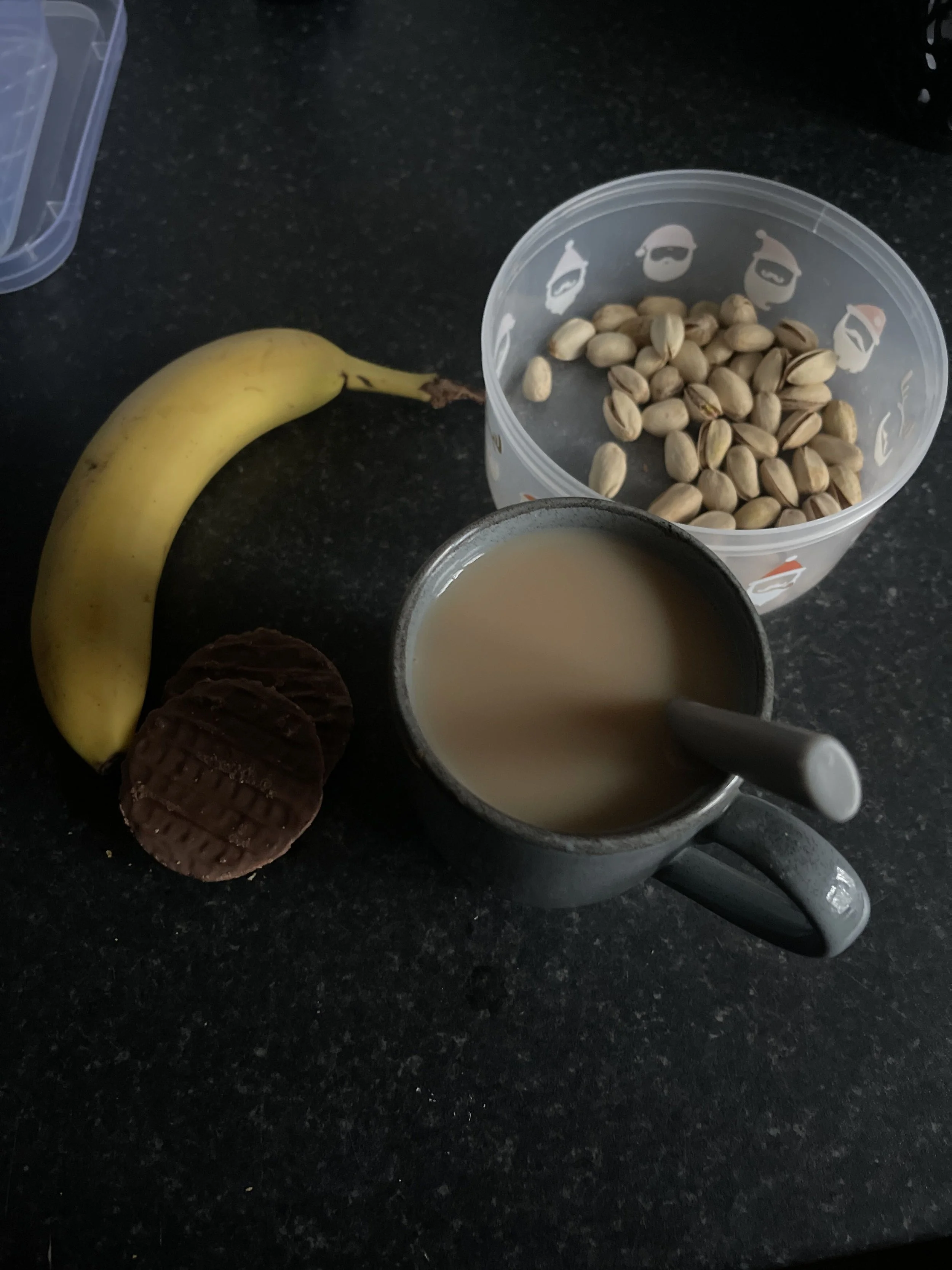 tea, fruit and nuts