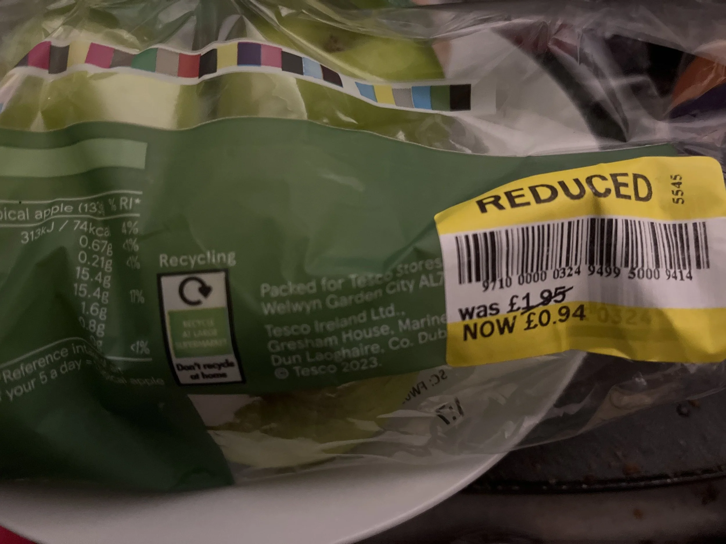 Yellow label discounted food