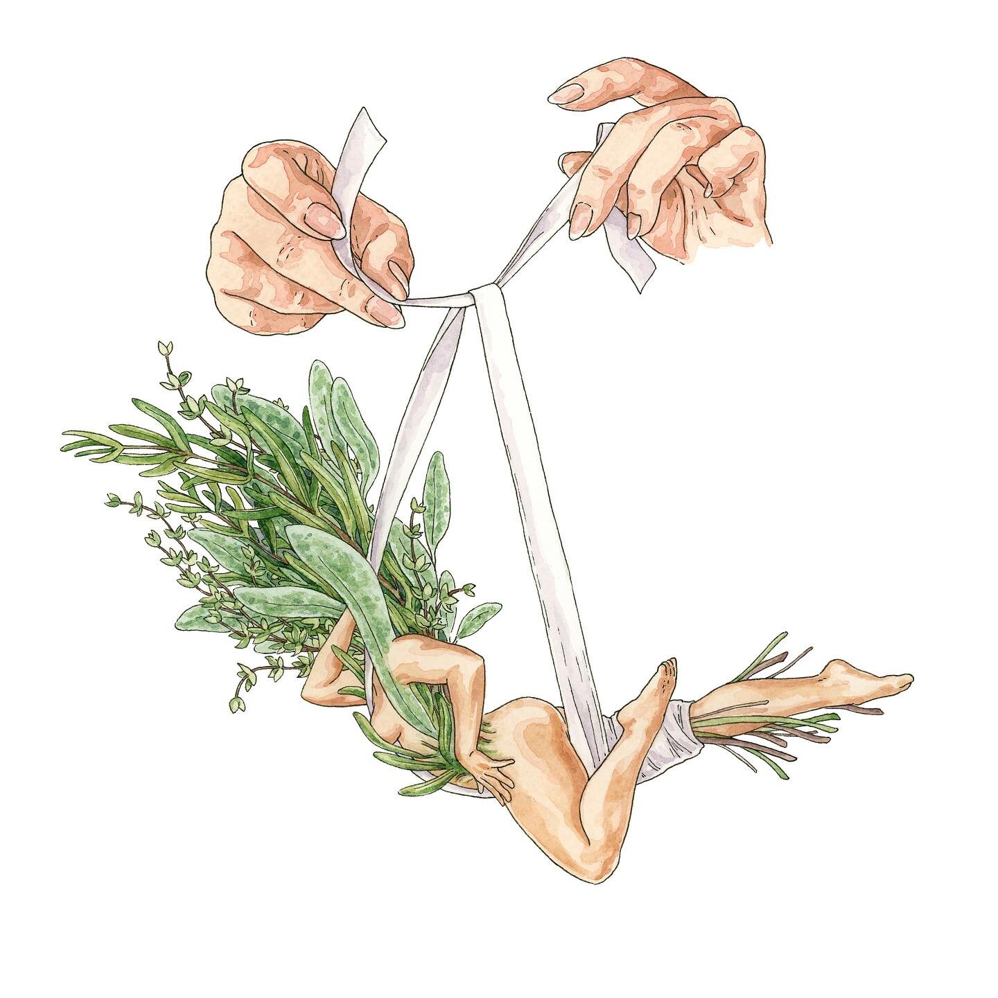 Turkey Herbs 🌿 all bundled and ready for cooking ~ available as a sticker and special shimmer embellished print on my Patreon ~ this month only! 🤍

Loved working on this piece, it was a reflection of what I&rsquo;m thankful for this year which has 