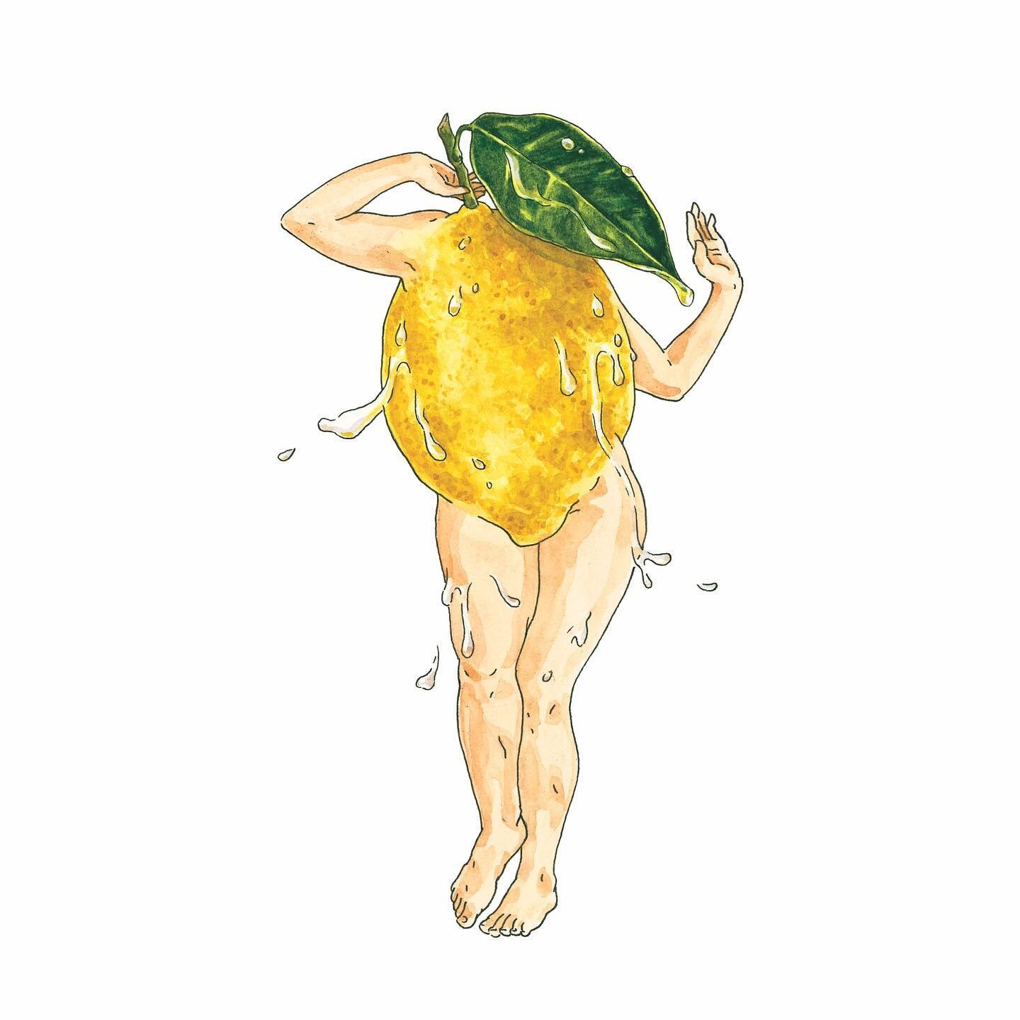 Oh, the lemon dance&hellip; 🍋💦

Was reminded of this piece after seeing a friends story of her dewy lemon today ~&gt; swipe to see 👀 @chloegraystudio 🫶✨

Added a couple prints to the shop for y&rsquo;all 😉 ~ link in bio

Pose inspo here was of M