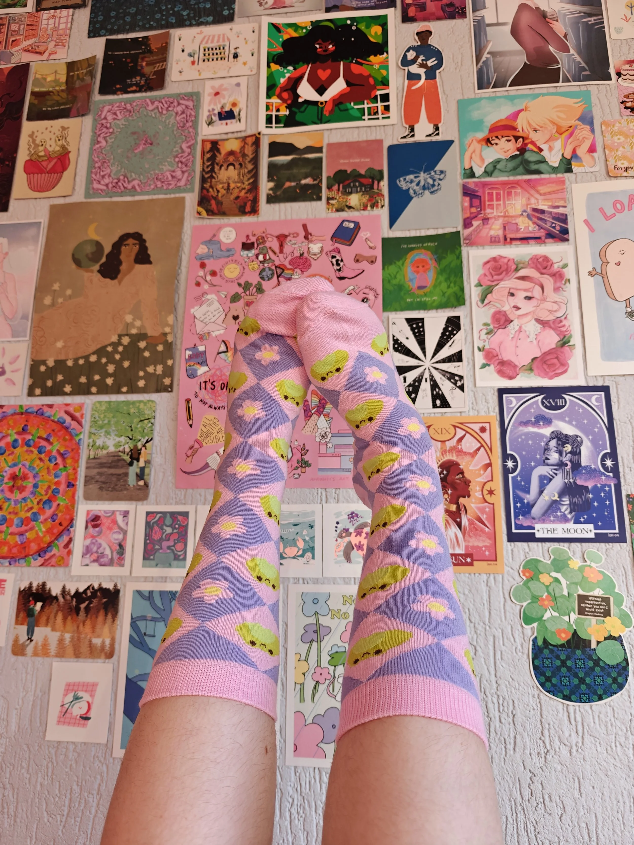 cute frog flower art socks wearing.jpg
