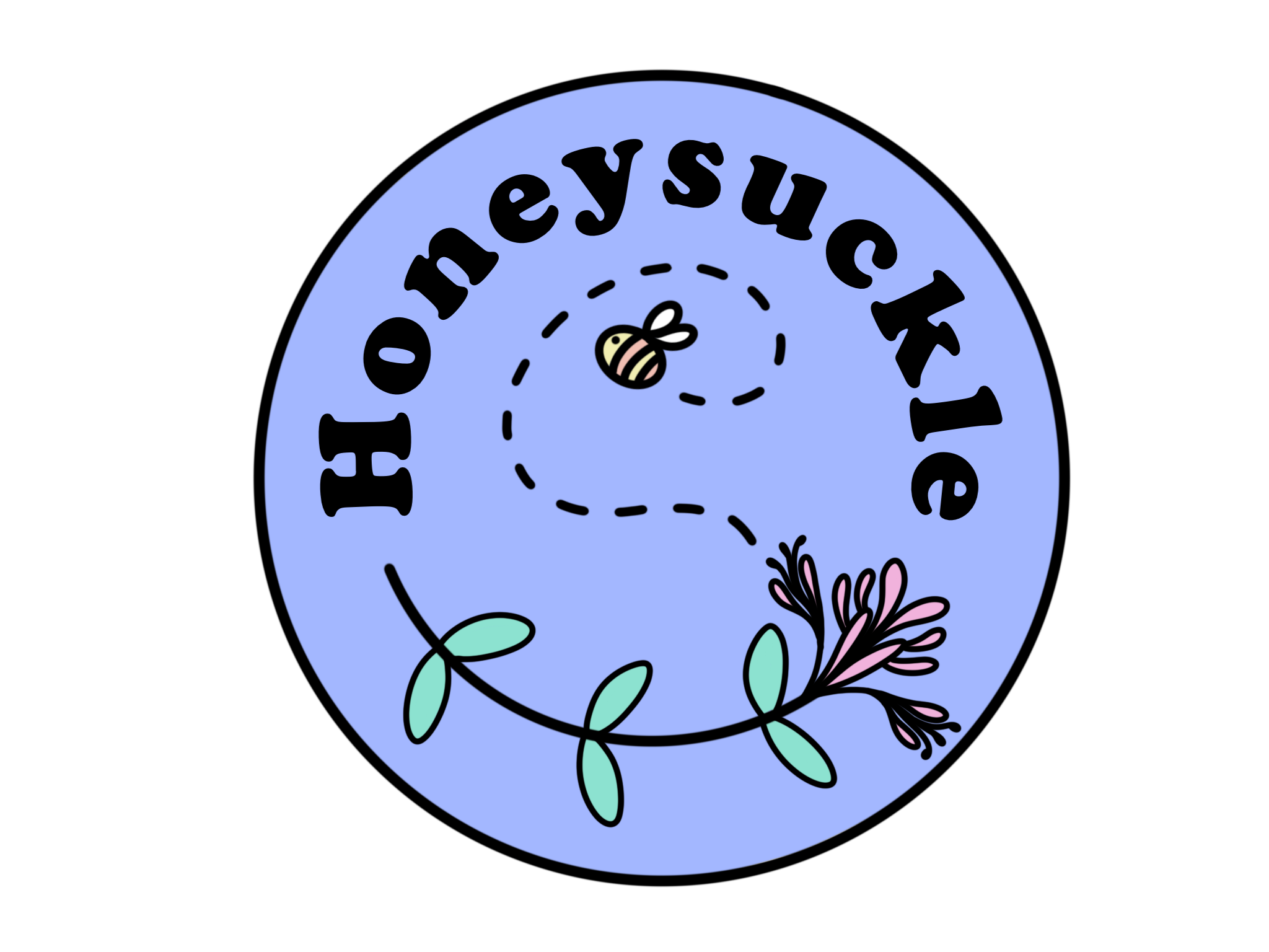 Honeysuckle's logo, featuring a flower, a bee, and the brand name