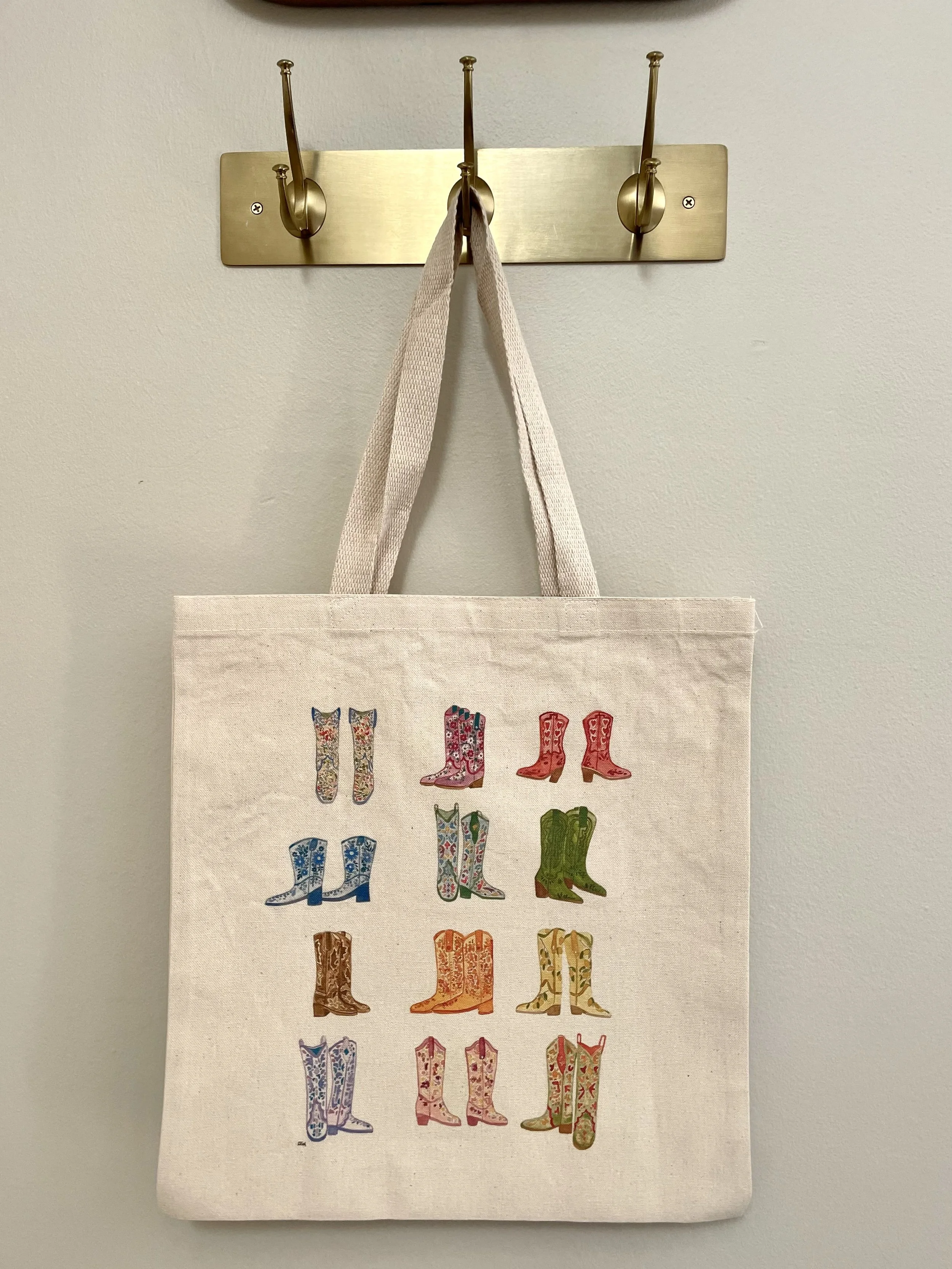 Cowgirl Boots Canvas Tote
