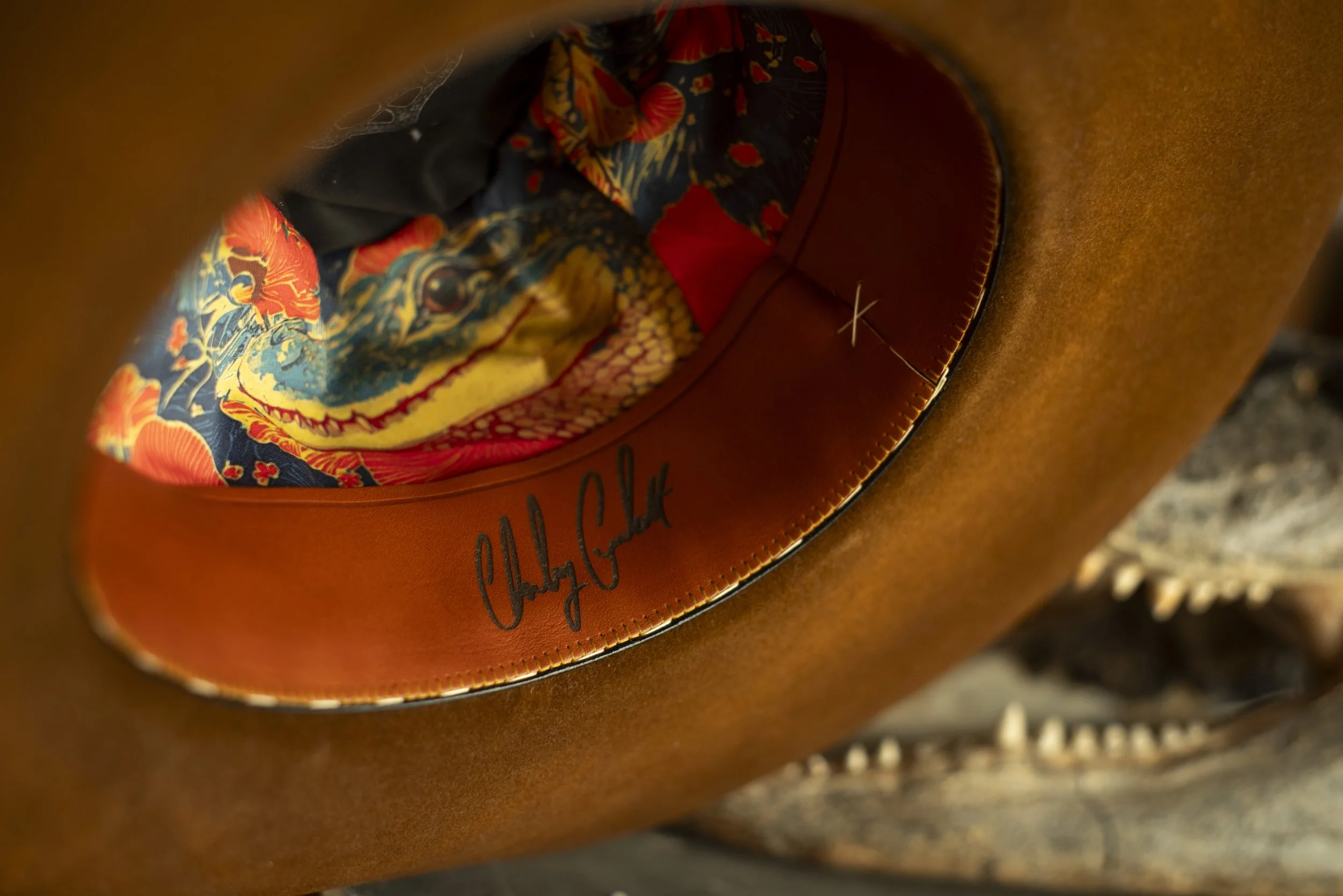 Custom cowboy hat made for Charlie Crockett in Florida by Til Death Hat Co in Ybor, Tampa. Best Ybor Shop, Best Florida Hat Shop, Better Than a Hat Bar. Boho, Tecovas, Coastal.