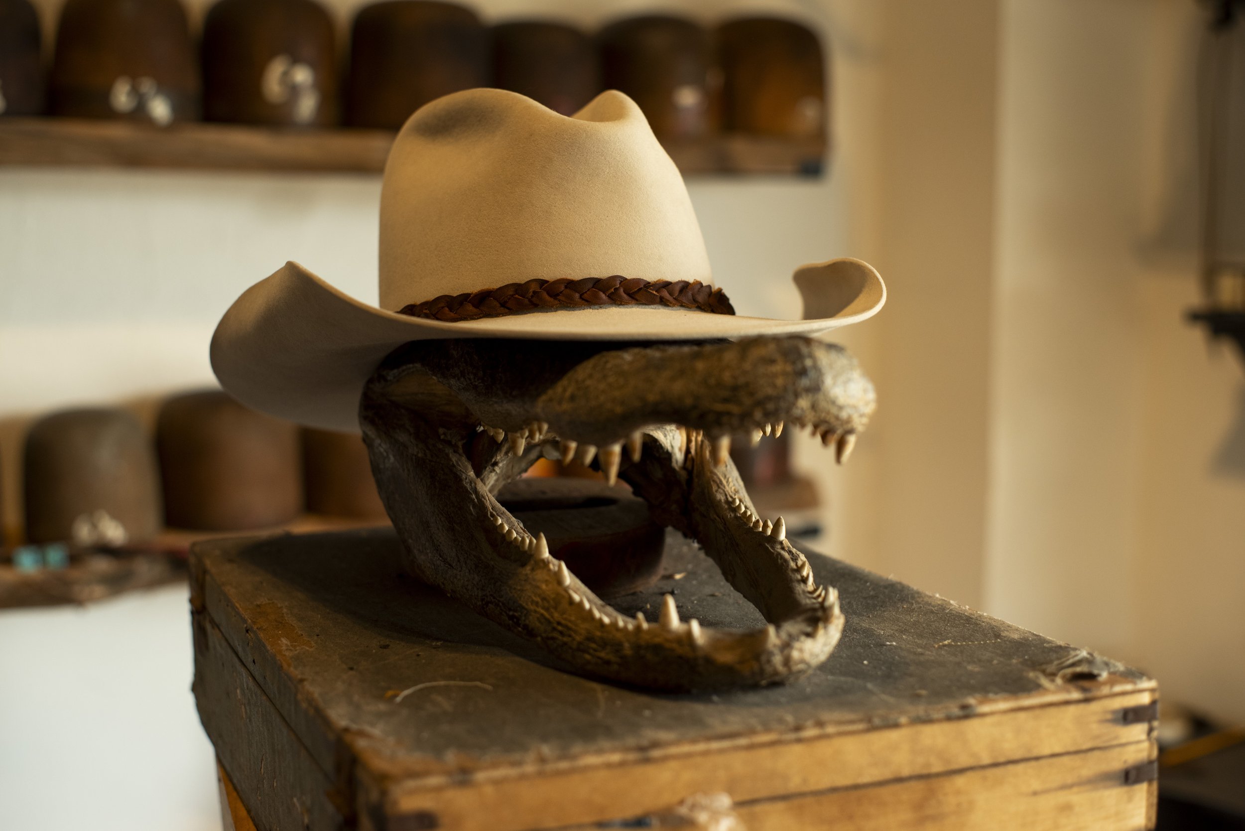 Classic Gus style western cowboy hat, custom made in West Ybor by Til Death Hat Co.
