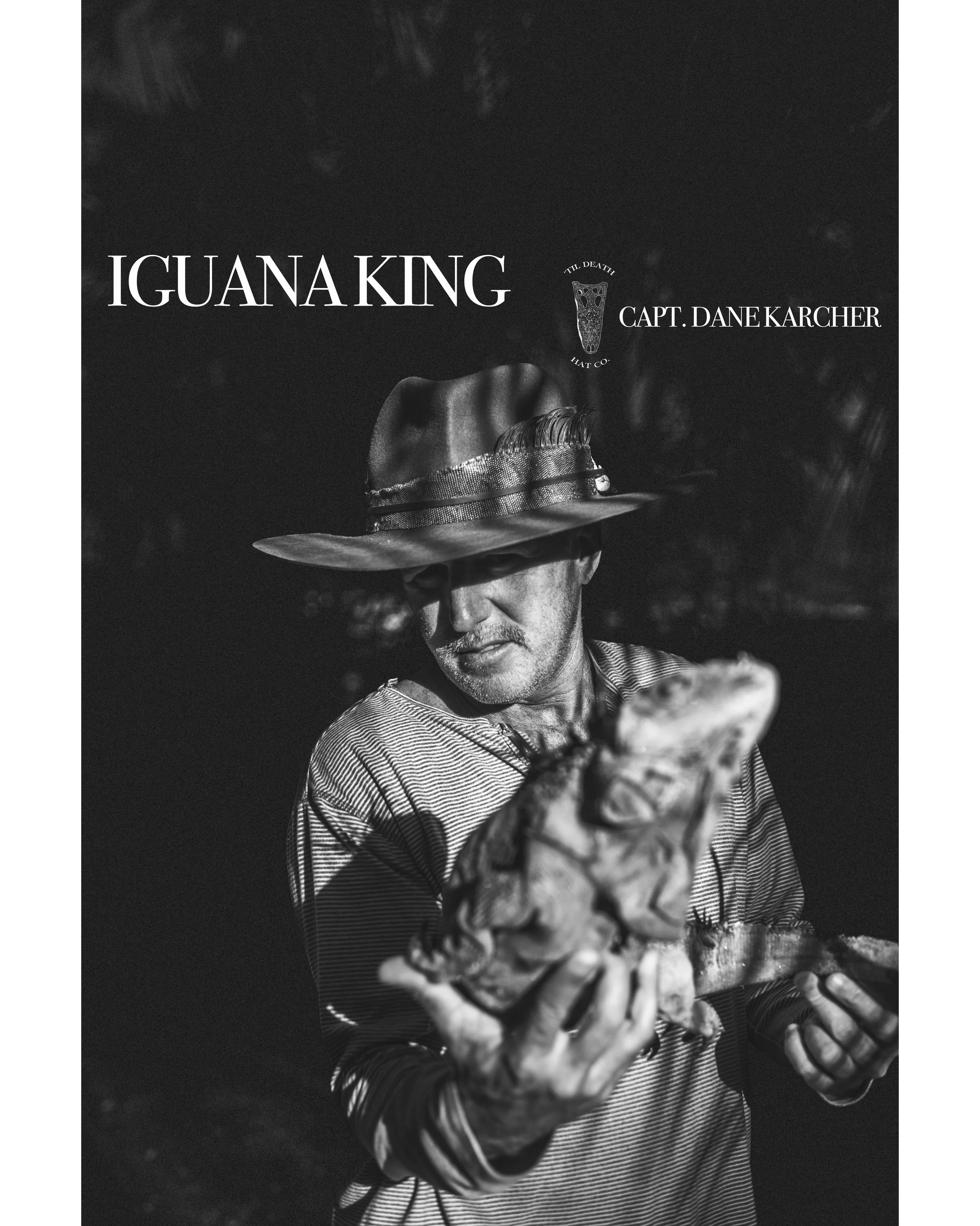 Walk The Plank Adventures Key West Dane Karcher in custom hat, Iguana King, made in Ybor, Tampa, Florida. Best Ybor Shop, Best Florida Hat Shop, Better Than a Hat Bar. Boho, Tecovas, Coastal.