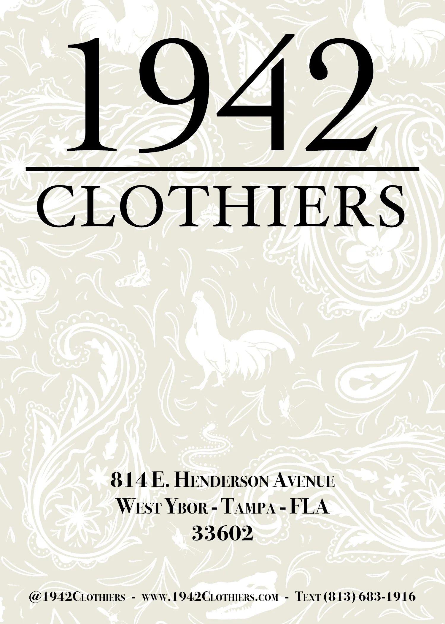 Bespoke made for Florida suits and clothing by 1942 Clothiers in West Ybor City, Tampa, Florida.