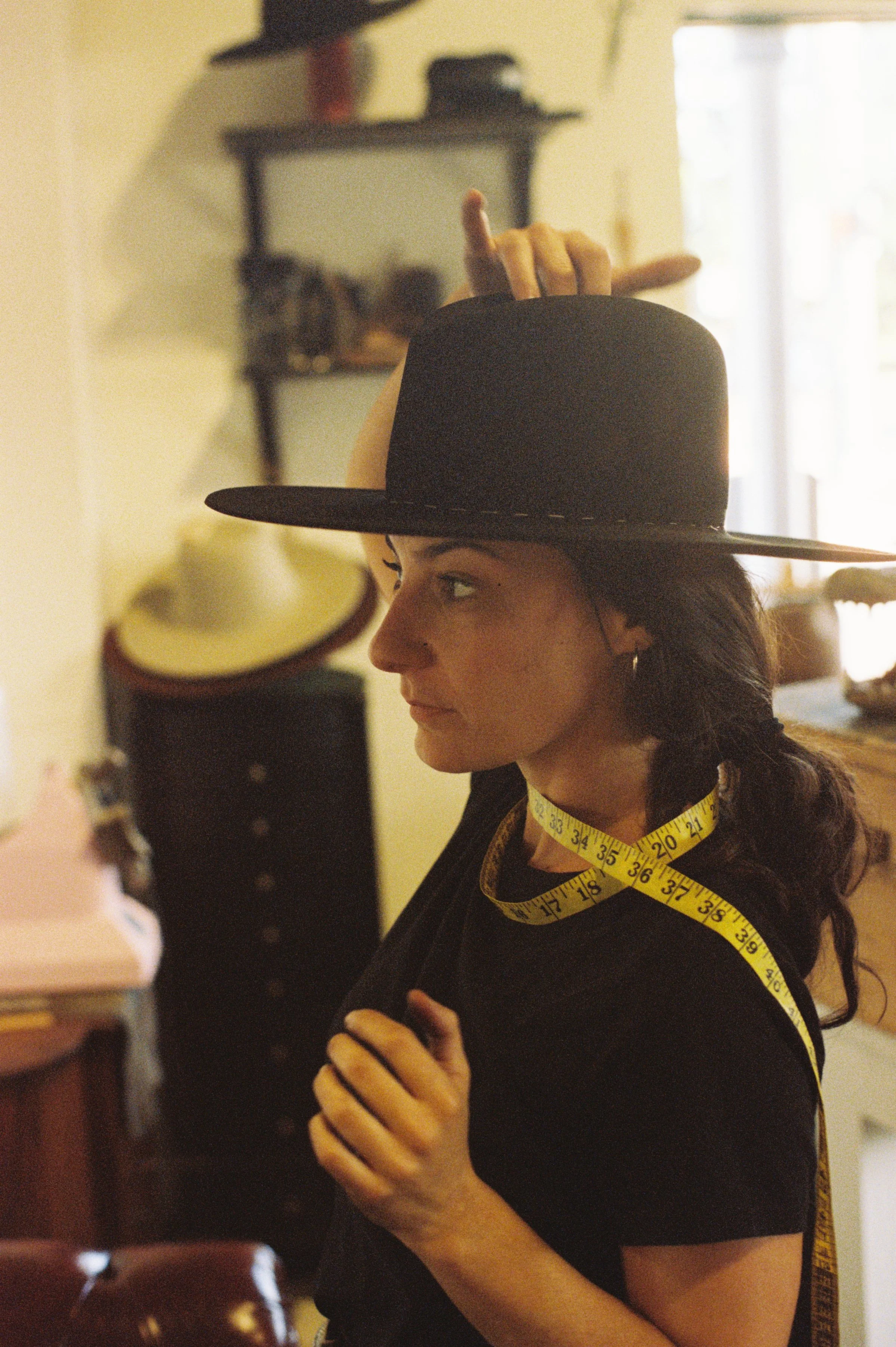 Meggie Castro, hat maker at Til Death Hat Co in West Ybor, Tampa, Florida.