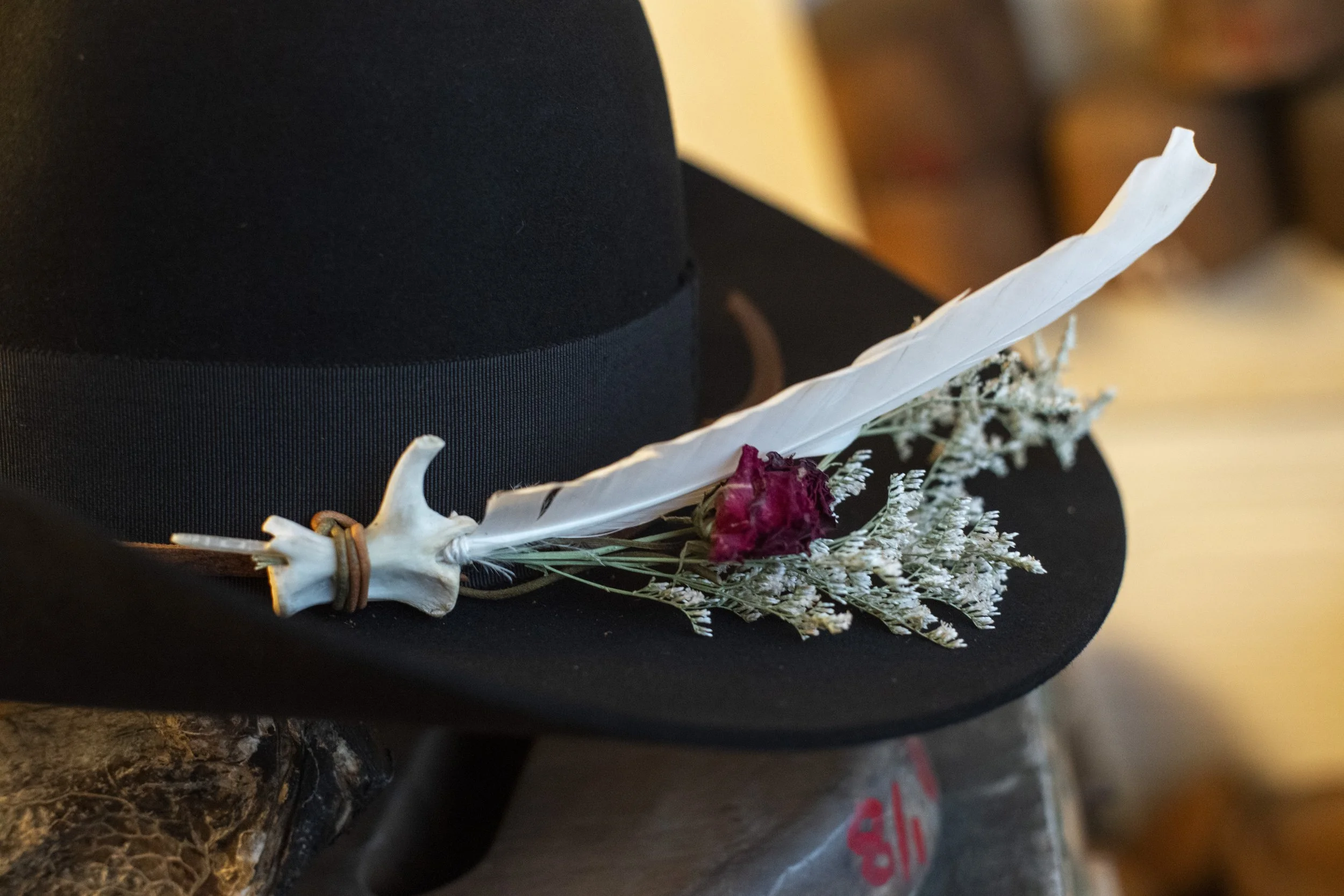 Custom cowboy hat made for Melissa Etheridge in Florida by Til Death Hat Co in Ybor, Tampa. Best Ybor Shop, Best Florida Hat Shop, Better Than a Hat Bar. Boho, Tecovas, Coastal.