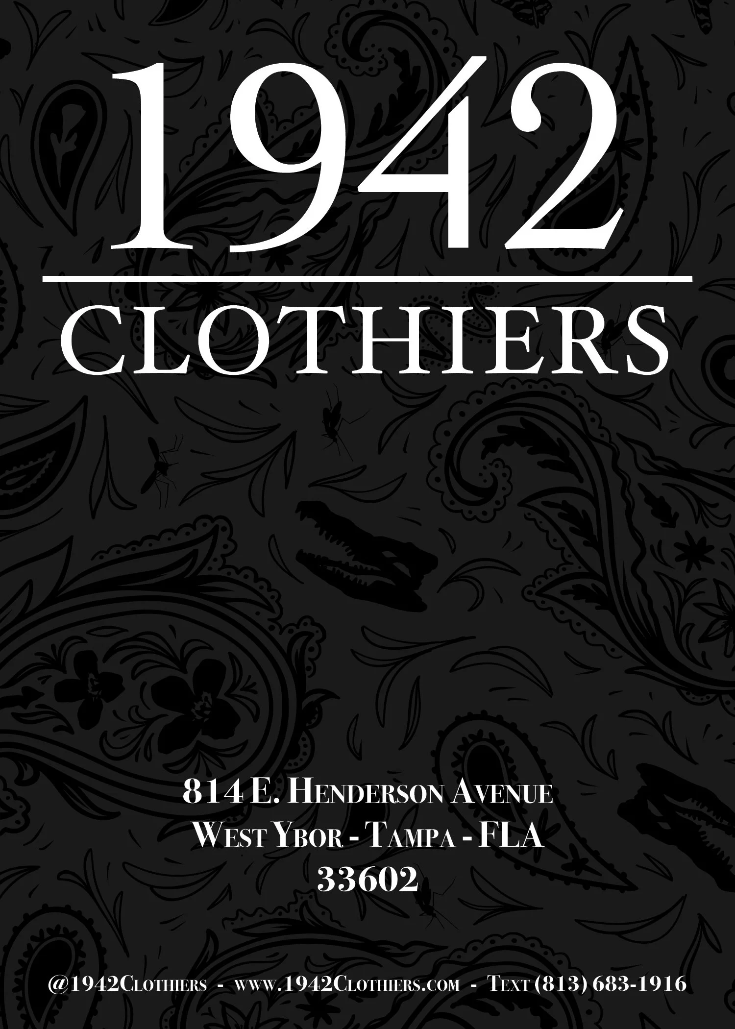 Bespoke made for Florida suits and clothing by 1942 Clothiers in West Ybor City, Tampa, Florida.